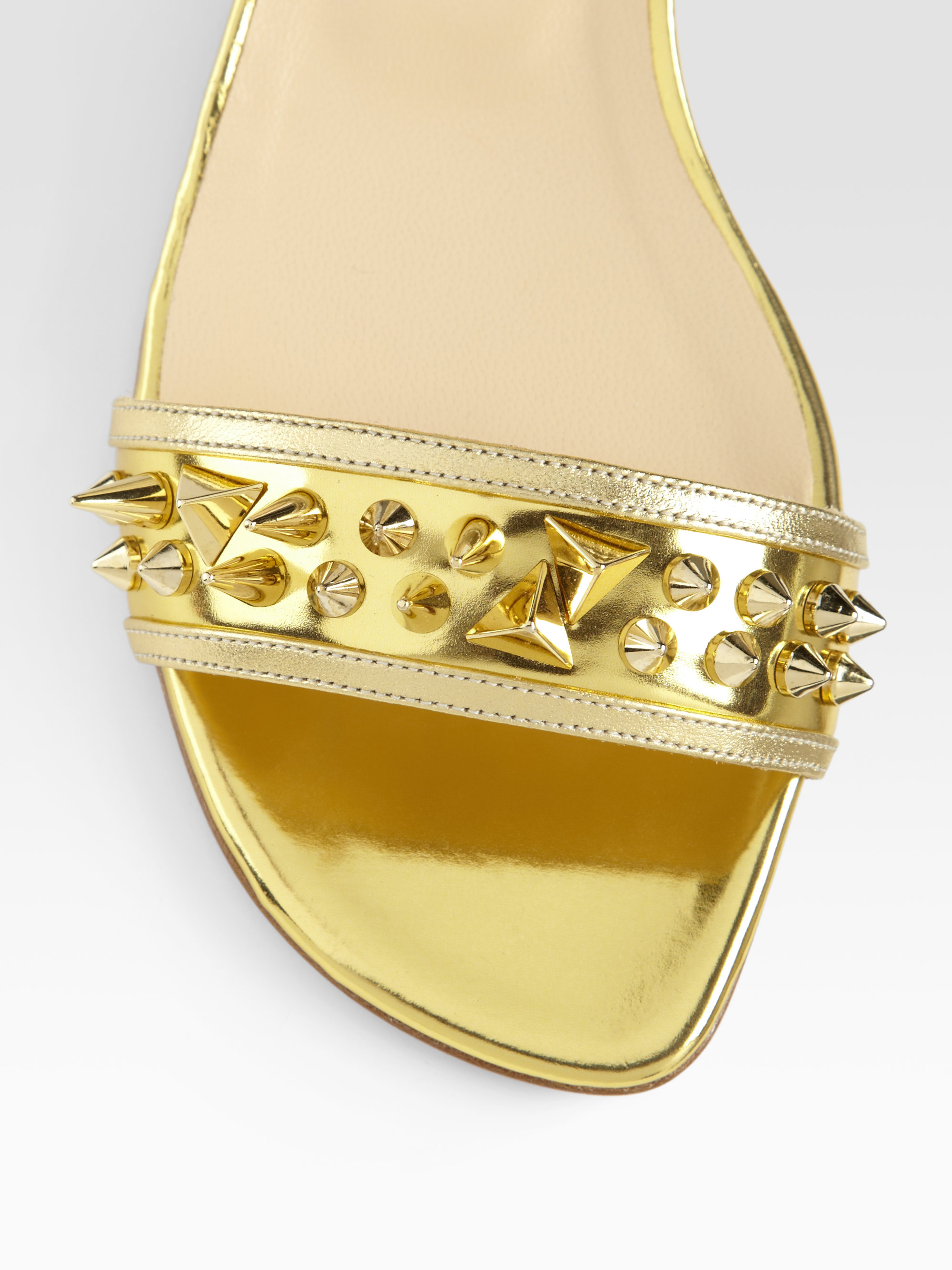 christian louboutin thong sandals Yellow patent leather trim | The ...