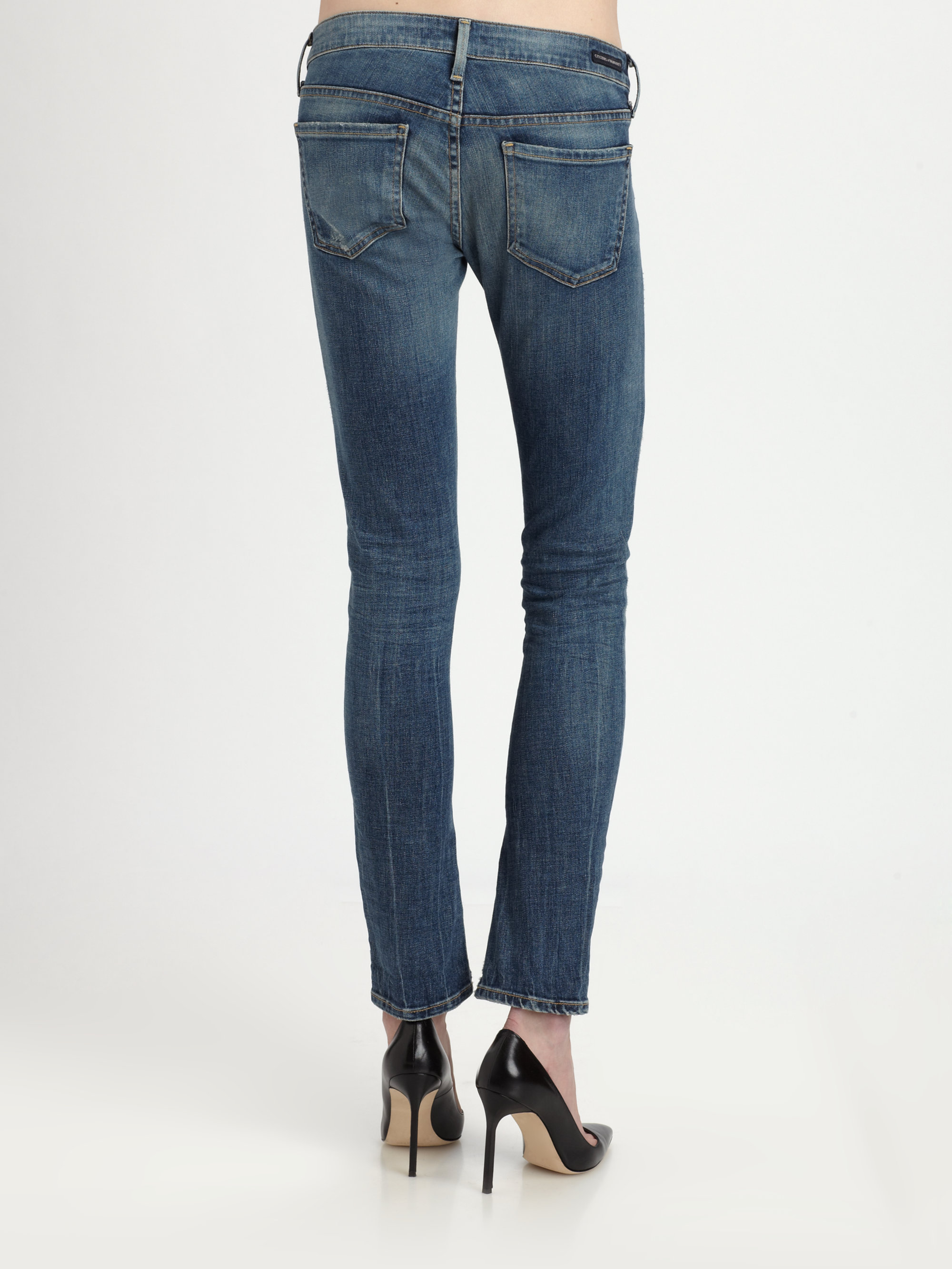 Lyst Citizens Of Humanity Elsa Slim Mid Rise Jeans In Blue
