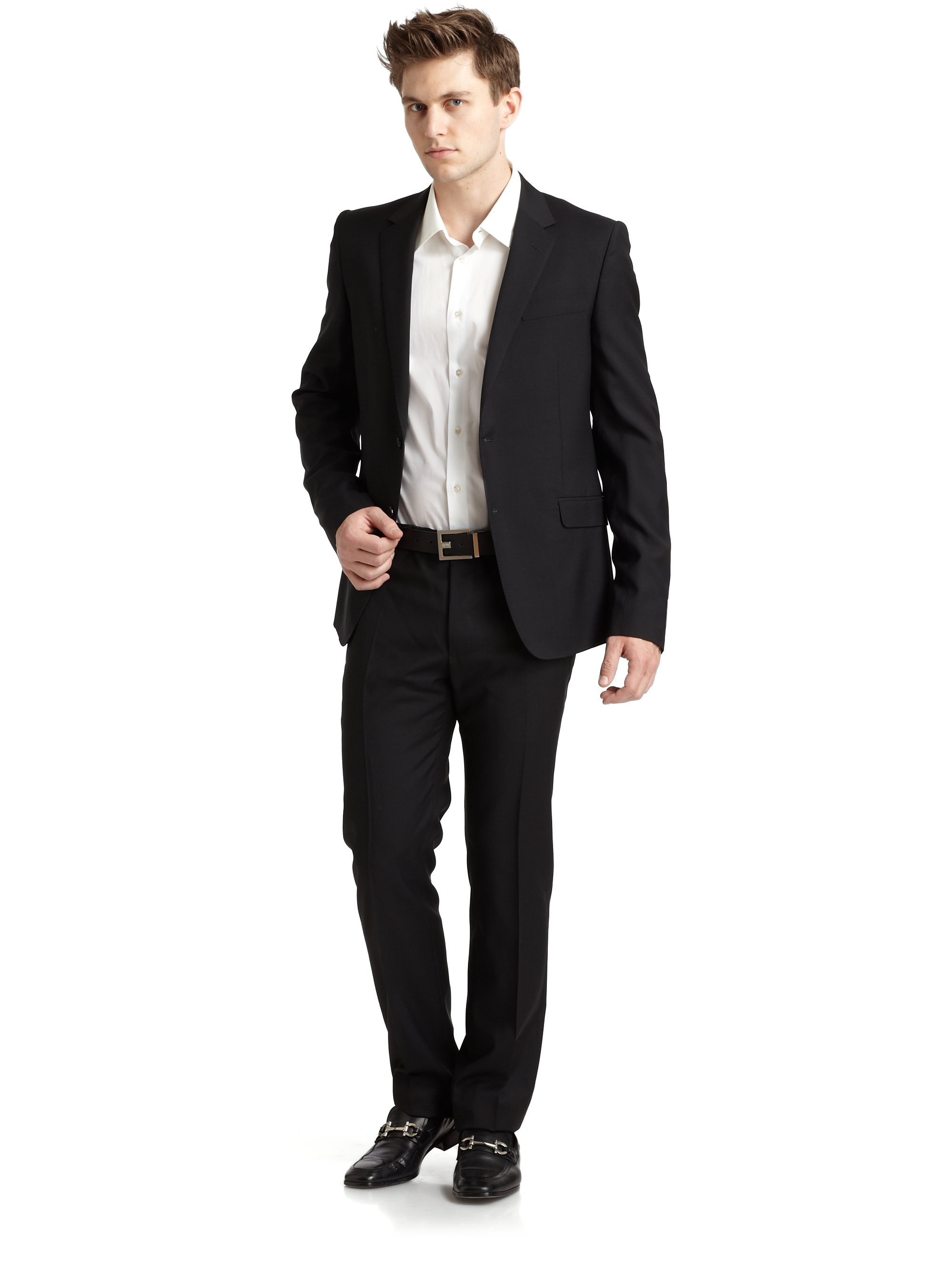 Costume national Wool Silk Suit in Black for Men | Lyst
