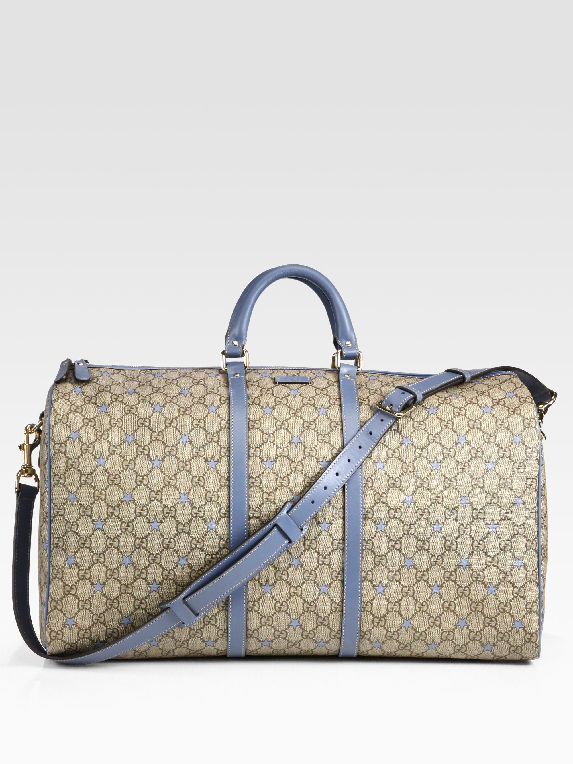 Lyst Gucci Large Gg Pu Stars Fabric Carryon Duffel In Natural For Men Gallery