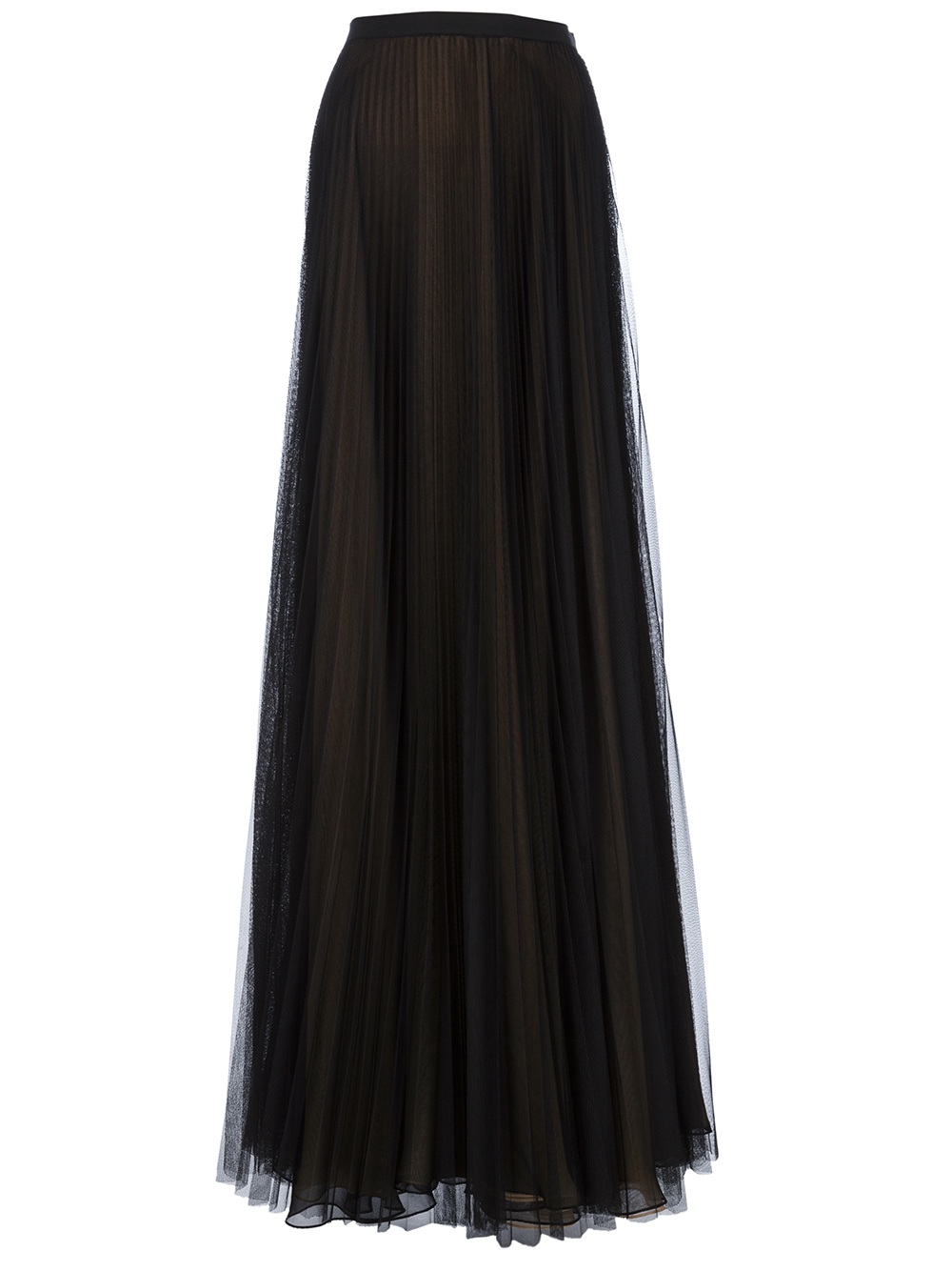 Oscar De La Renta Long Pleated Skirt in Black | Lyst