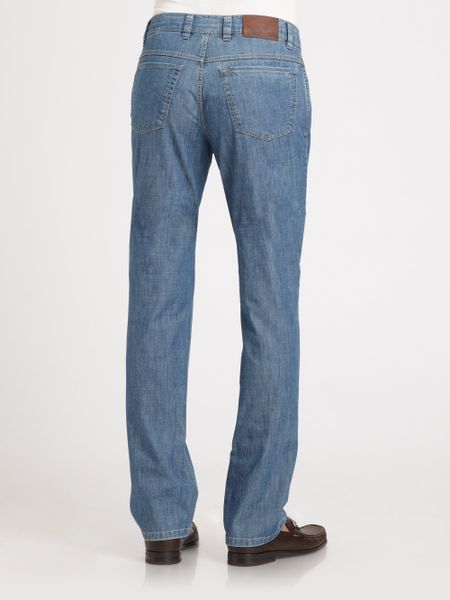 Saks Fifth Avenue Men Collection Fivepocket Straightleg Jeans in Blue ...
