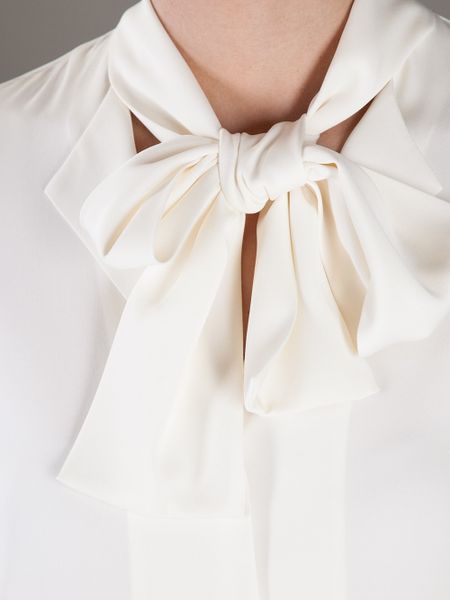 The Row Pussy Bow Blouse in White | Lyst