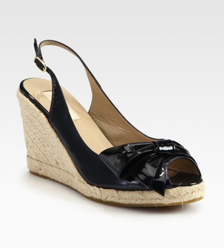 Valentino Mena Patent Leather Espadrille Wedge Sandals in Green (light ...