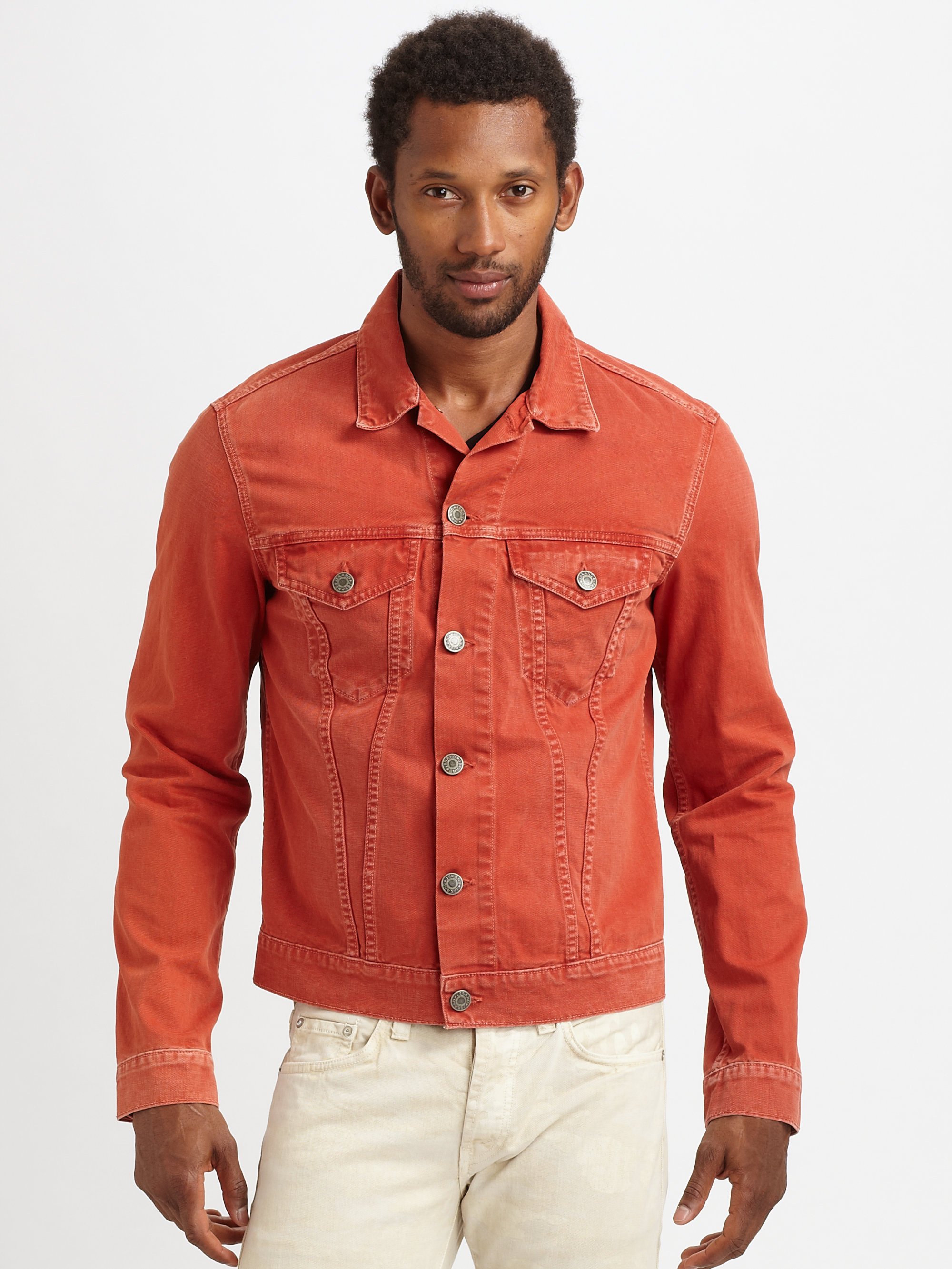 Lyst J Brand Kane Denim Jacket in Orange for Men