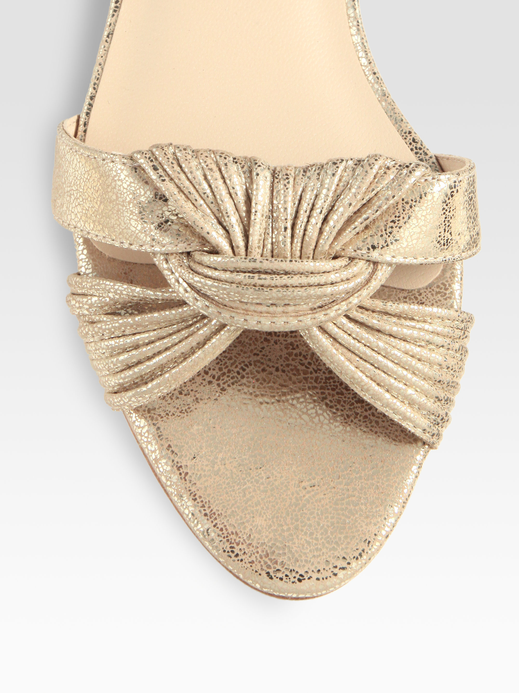 Lyst - Loeffler randall Luella Mignon Twist Metallic Leather Sandals