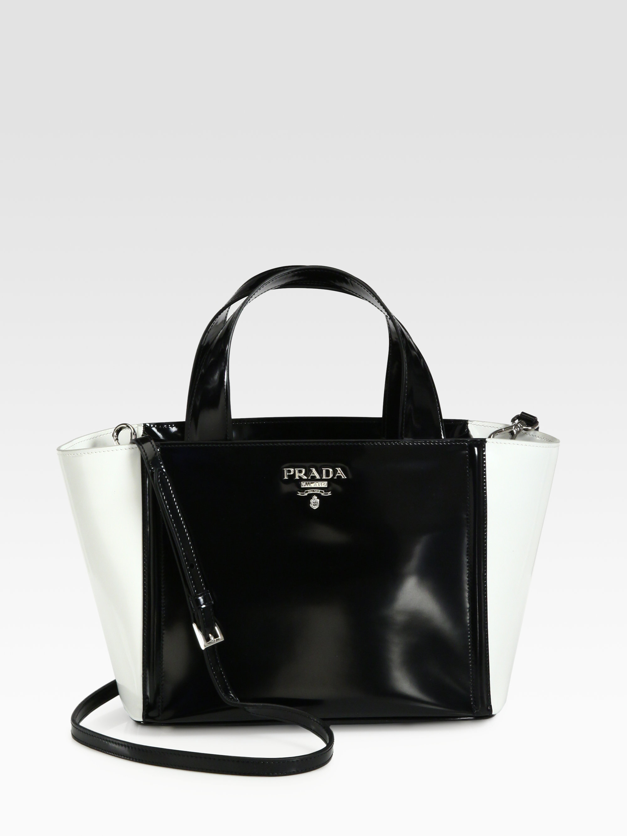 Prada Spazzolato Bitone Bucket Bag in Black (nero-black) | Lyst  