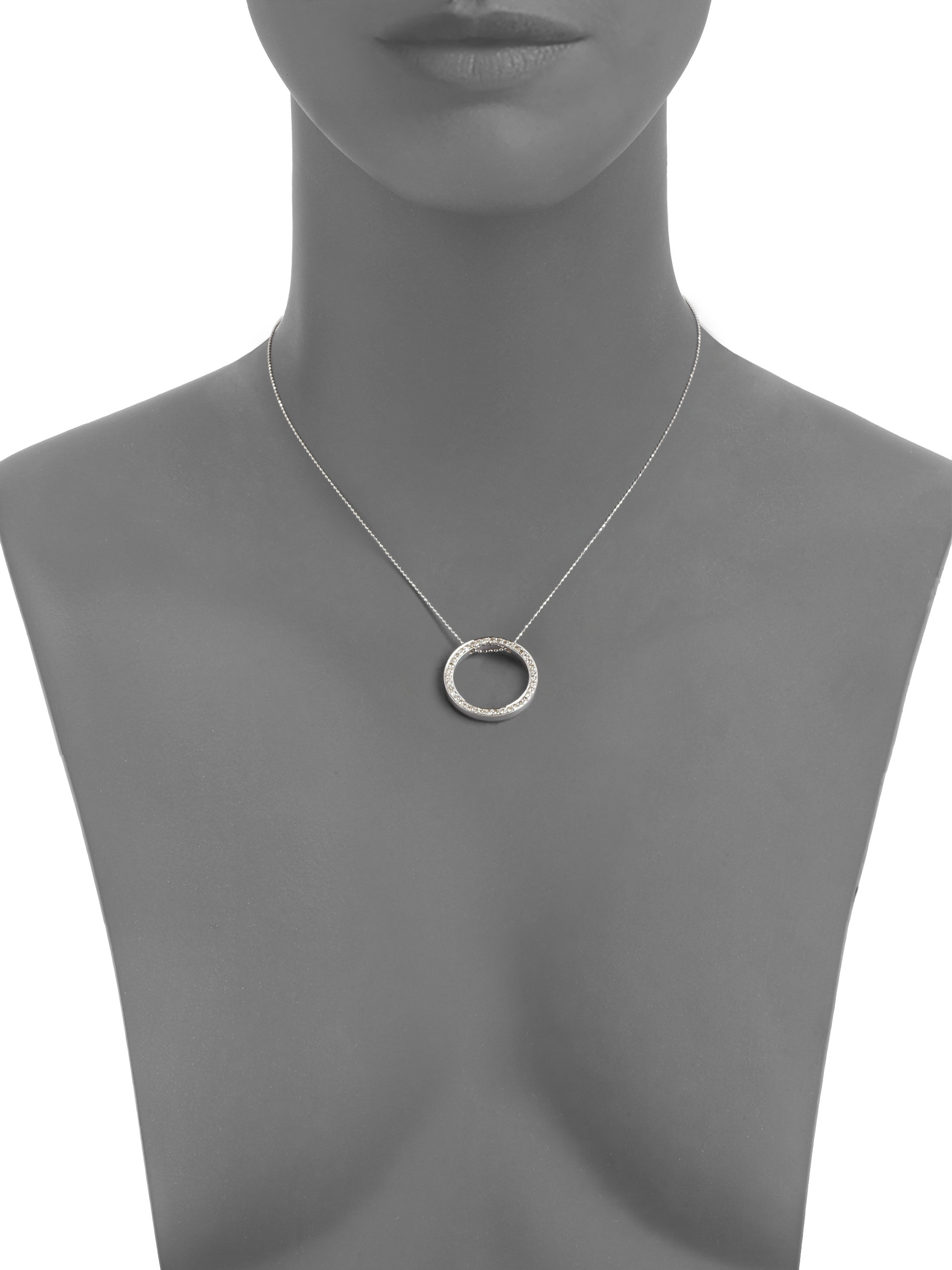 Sydney Evan Diamond Eternity Circle Pendant Necklace In White Lyst Gallery