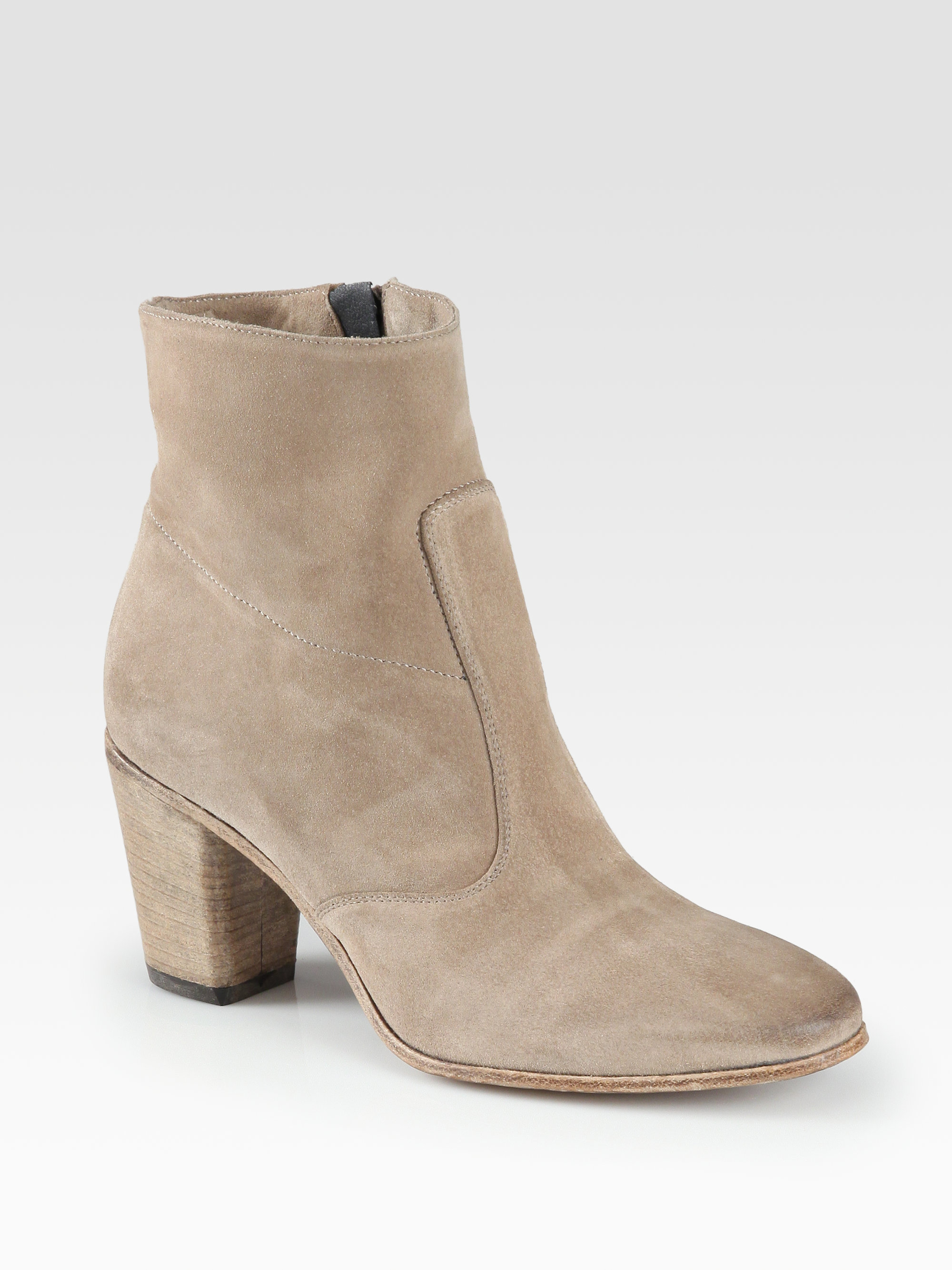 Lyst Alberto Fermani Diva Suede Ankle Boots in Gray