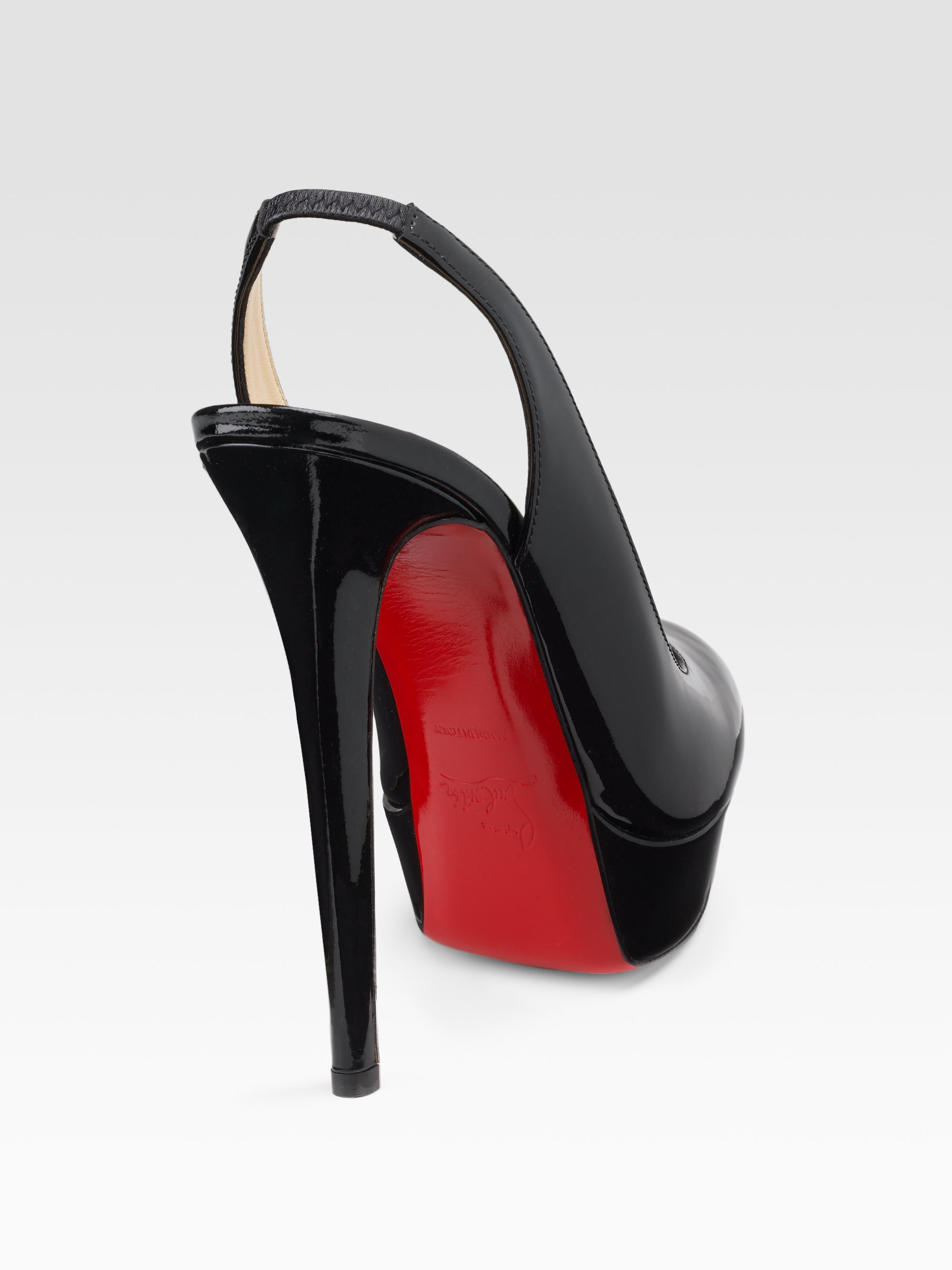 chris louboutin shoes - christian louboutin Bianca slingback pumps Black patent leather ...