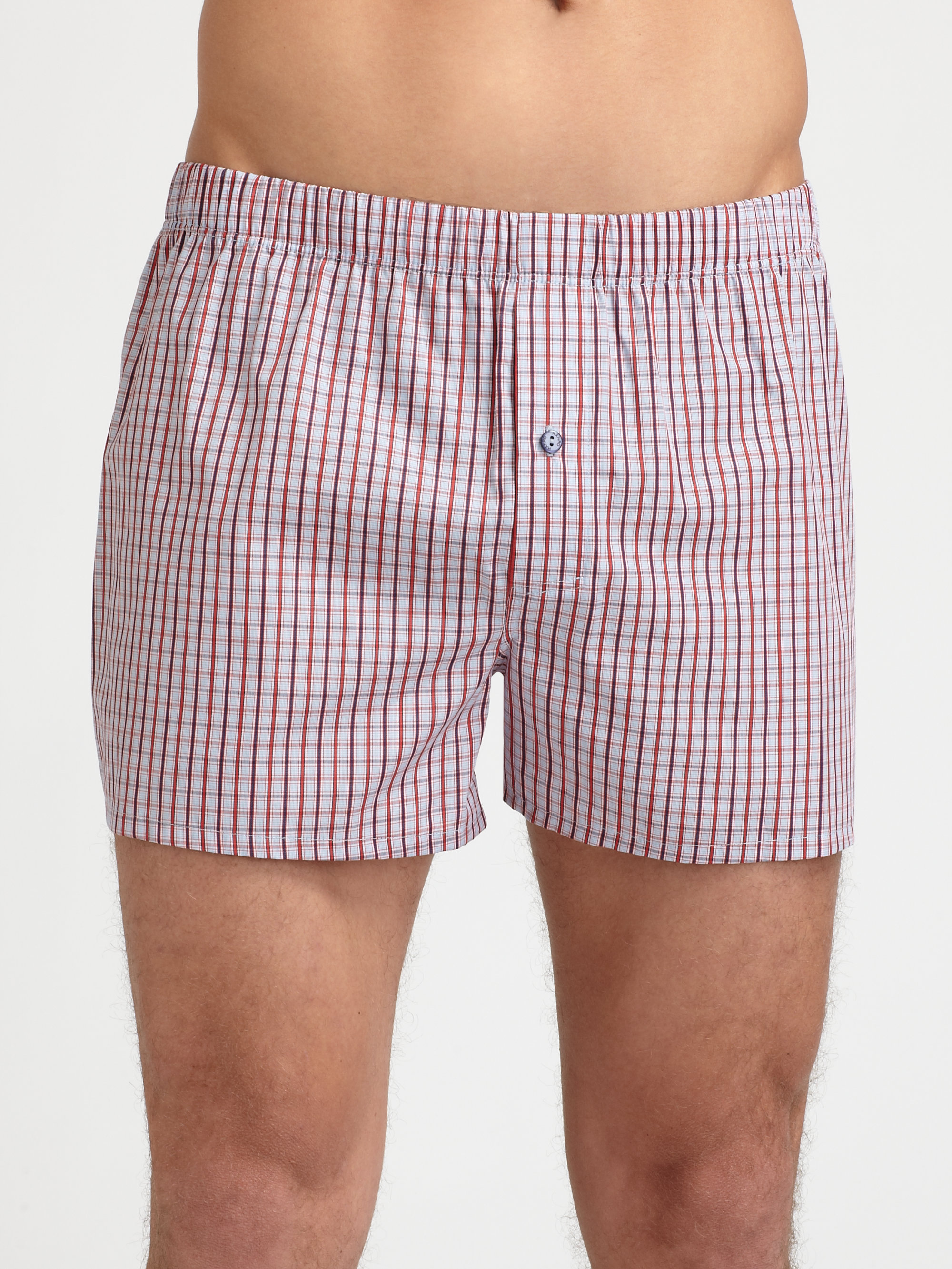 Hanro Cotton Boxers in Pink for Men (fire) | Lyst