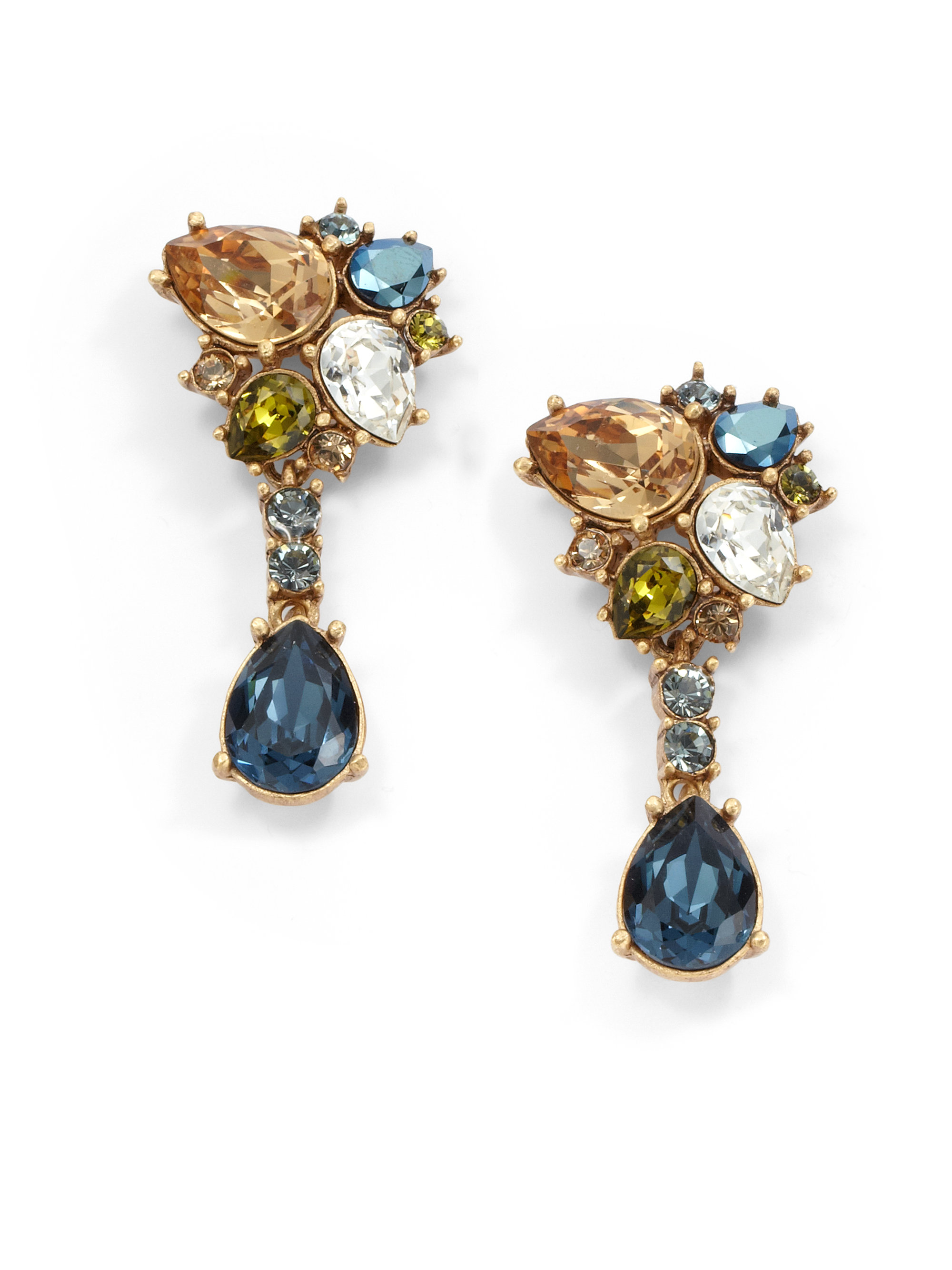 Lyst Judith Leiber Elise Teardrop Cer Earrings In Metallic Gallery