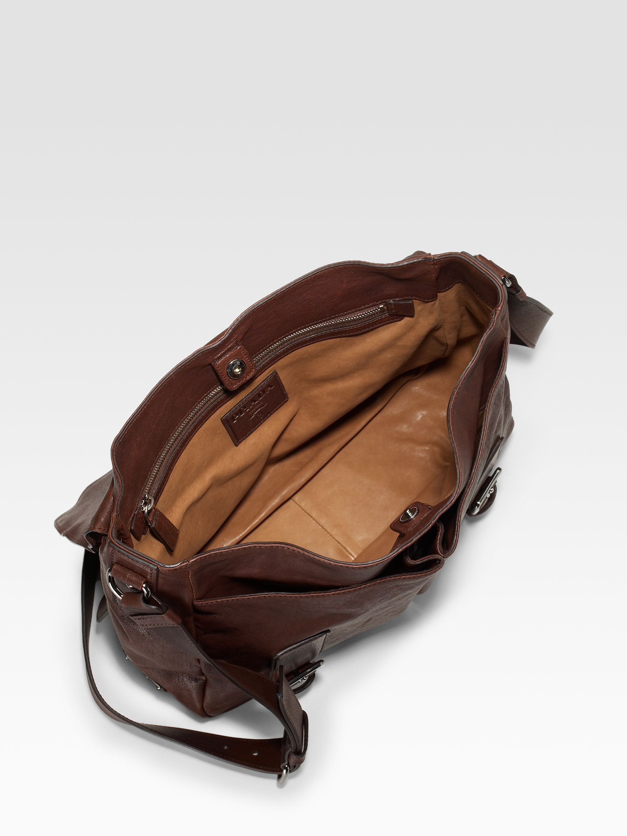 Prada Nappa Aviator Delave Messenger Bag in Brown for Men | Lyst  