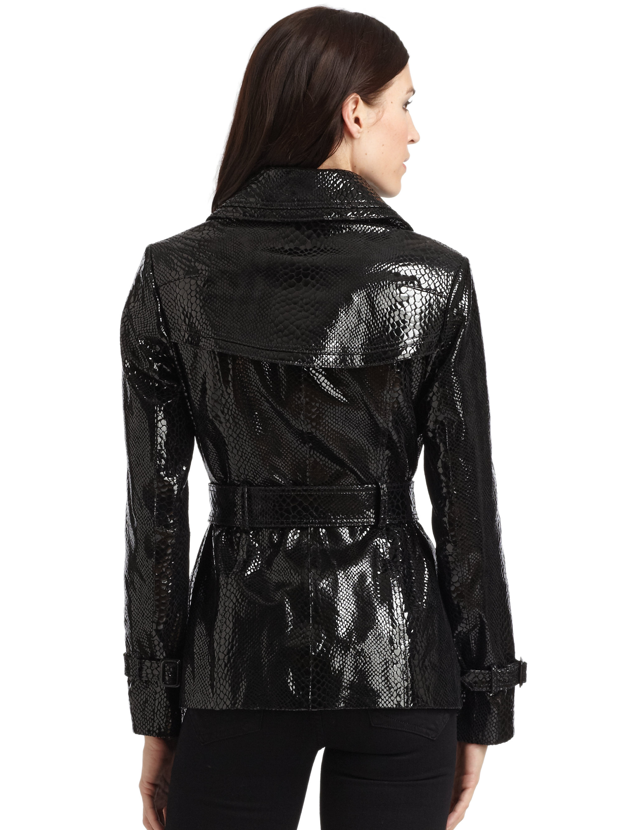 Faux Leather Trench Coat Tradingbasis Via Spiga Boiled Wool Coat W Knit Collar And Side Tabs