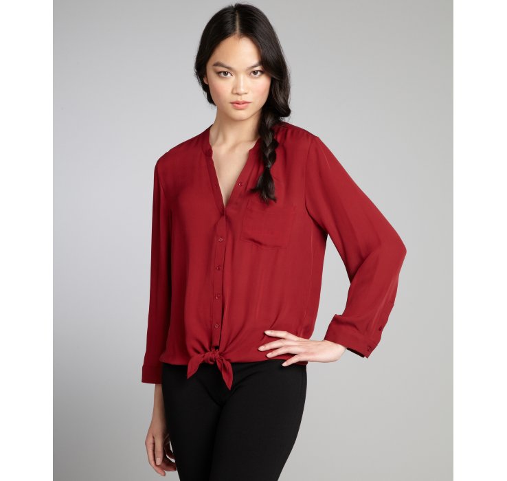 joie red blouse