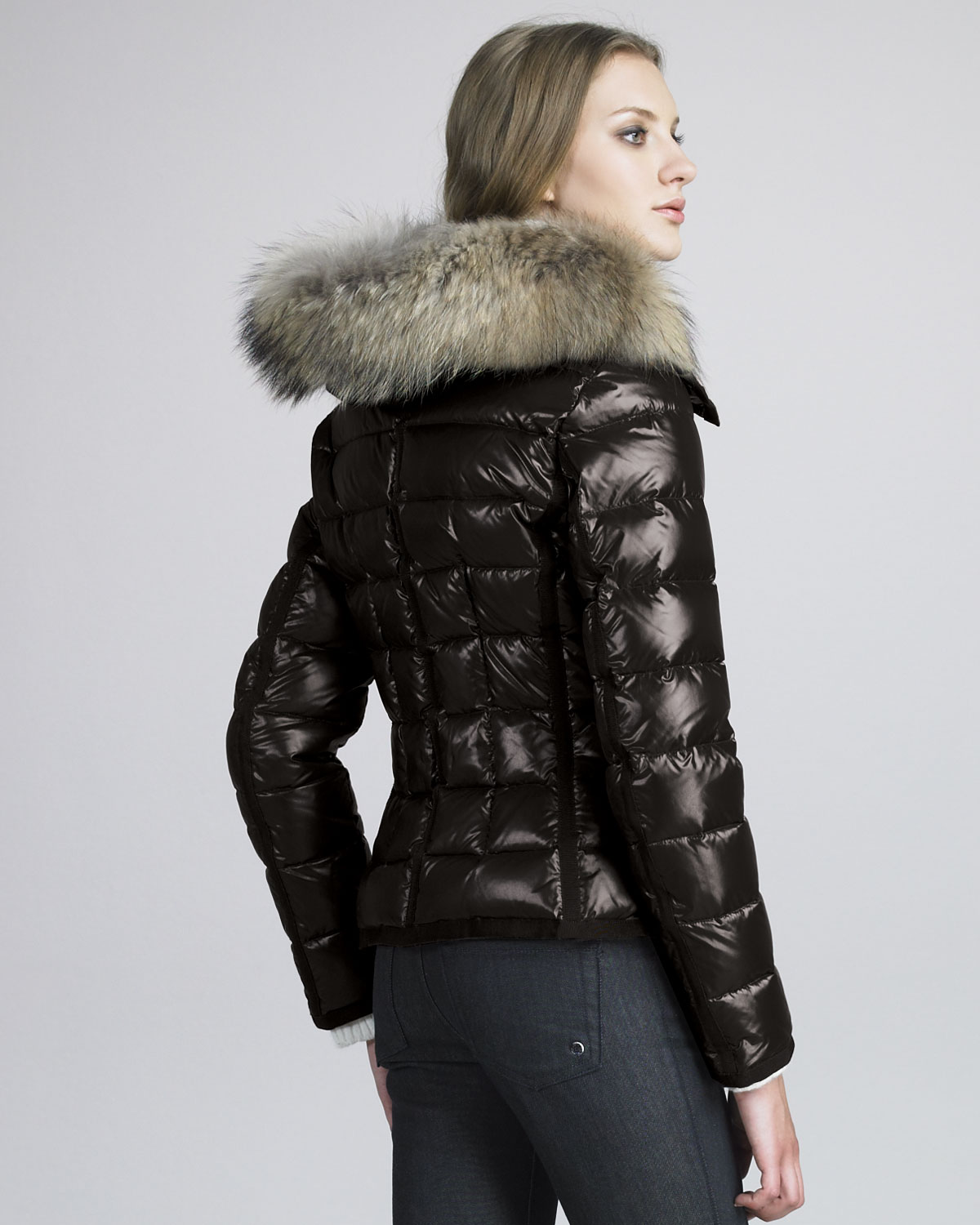 Lyst - Moncler Short Coyotetrim Lacquered Puffer Coat in Black