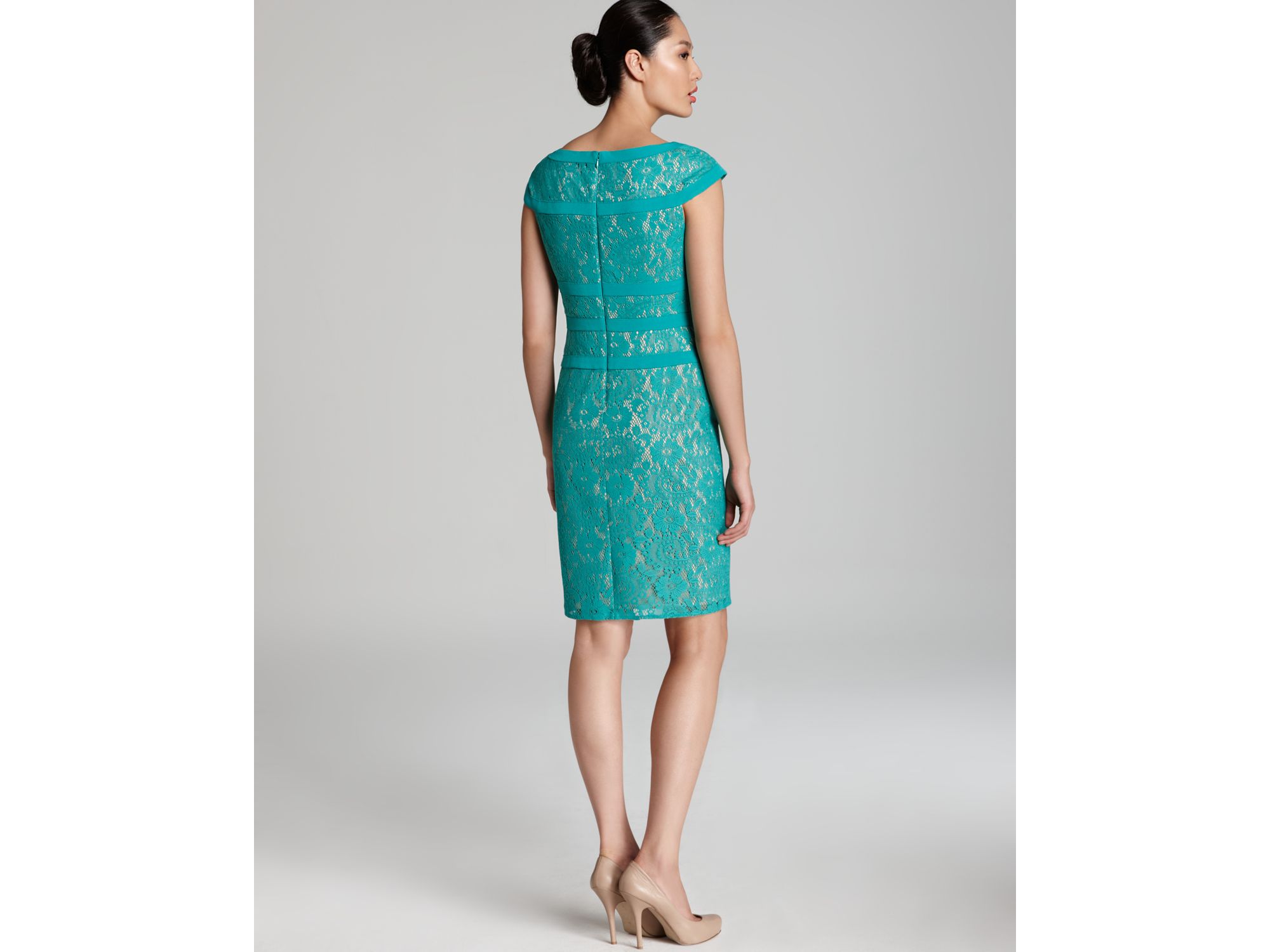 Adrianna Papell Dress Lace Sheath In Green Lyst 2312