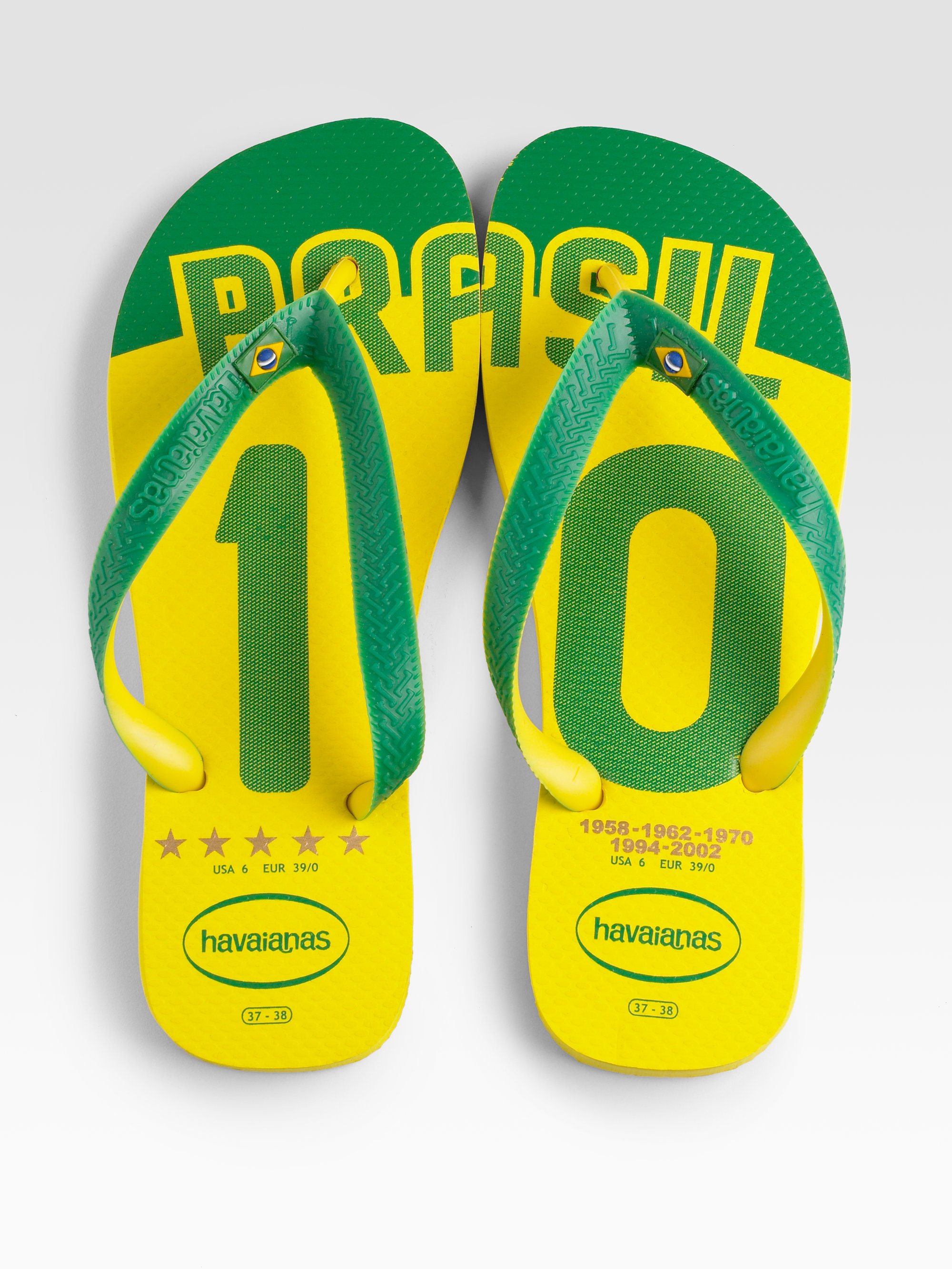 Lyst - Havaianas Team Brazil Flip Flops in Yellow for Men