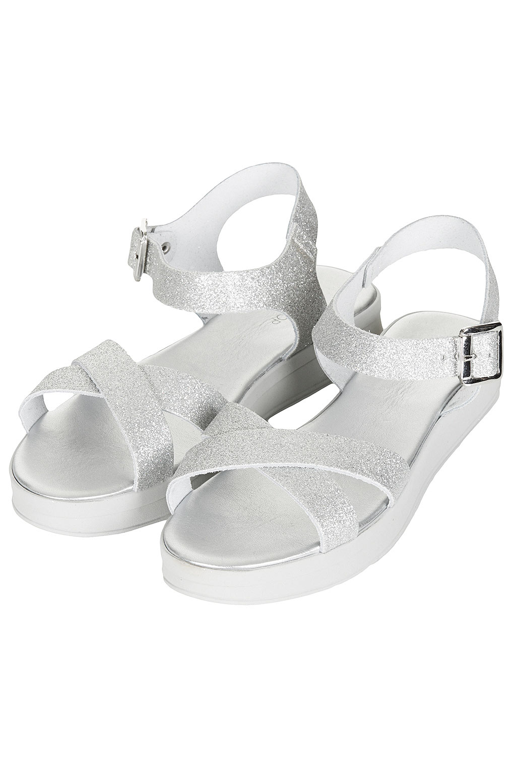 Lyst - Topshop Flatform Sandals in White