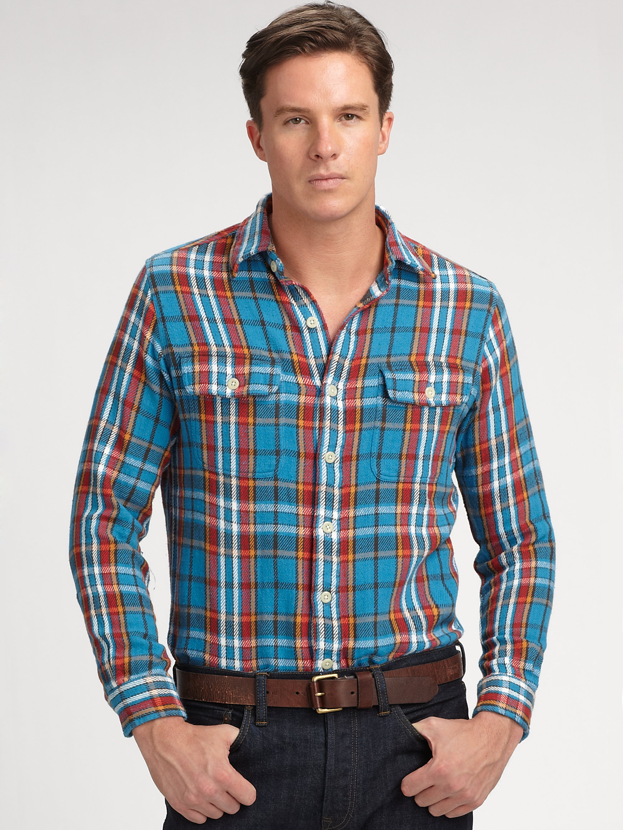 Polo Ralph Lauren Custom-fit Plaid Matlock Shirt in Blue for Men ...