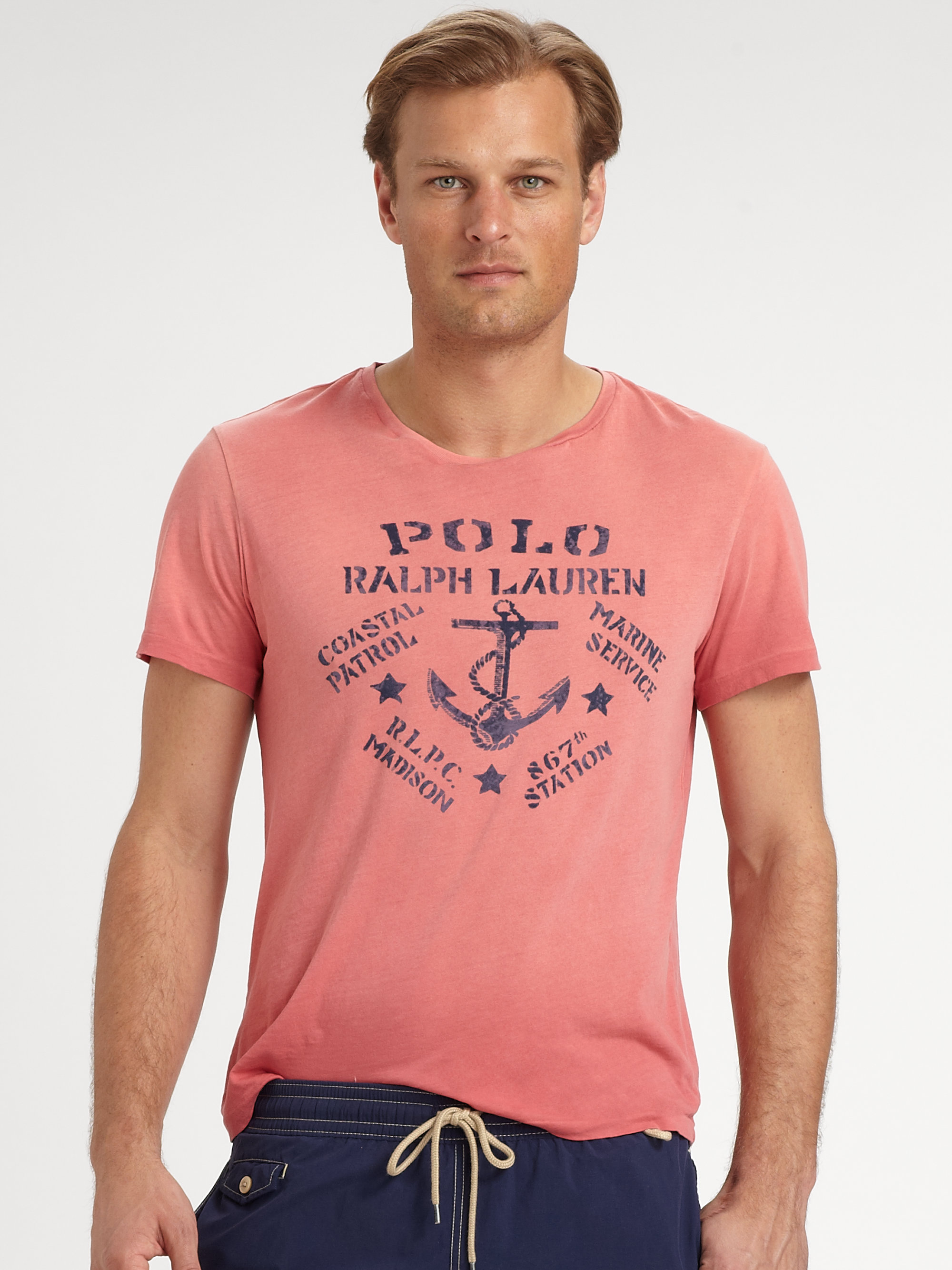 Lyst - Polo Ralph Lauren Graphic Tee in Pink for Men