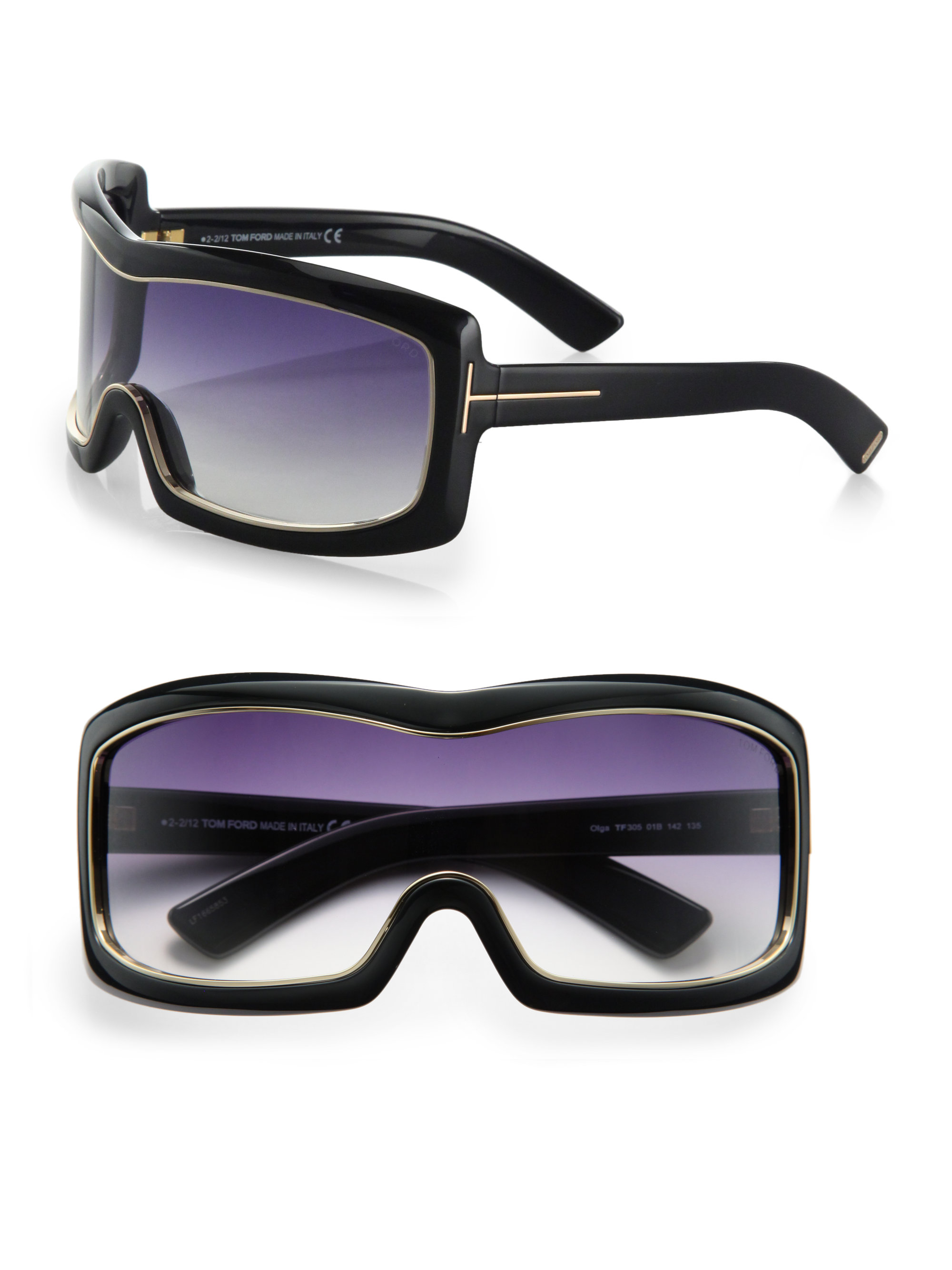 Lyst Tom Ford Olga Square Shield Sunglasses In Black