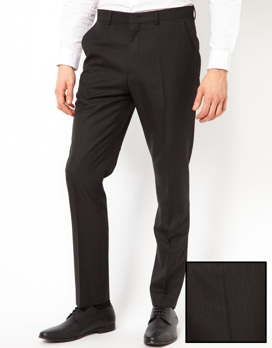 Lyst Asos Slim Fit Suit Trousers In Pinstripe in Black for Men