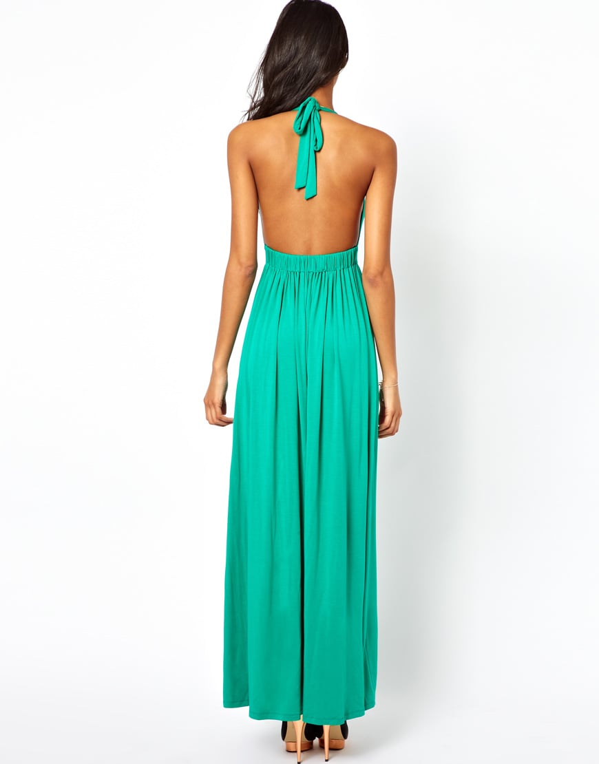 green knit halter dress