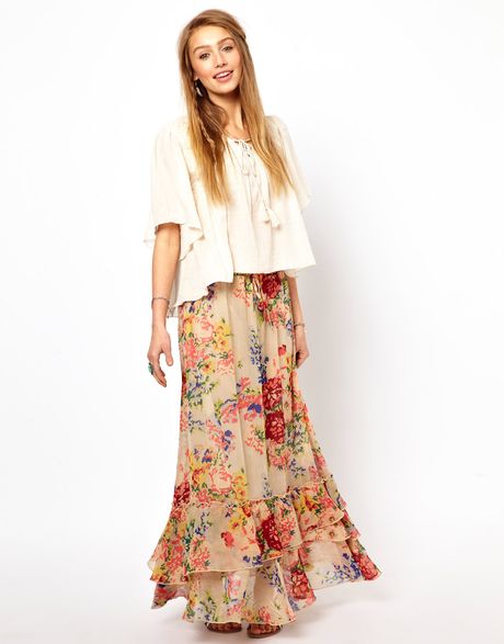 Denim & Supply Ralph Lauren Fluted Maxi Skirt in Multicolor (multi) | Lyst