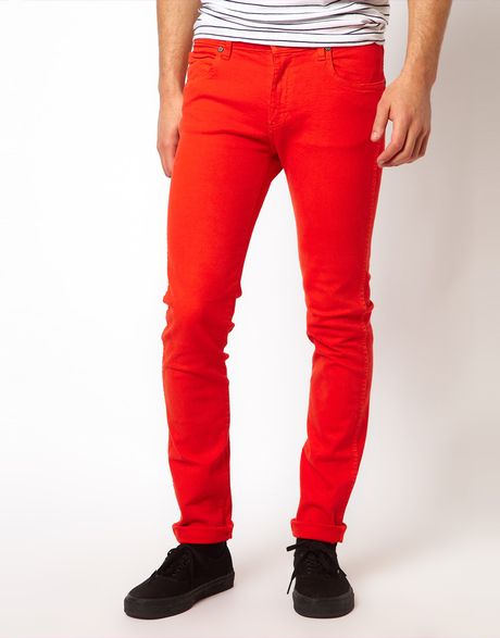 Dr. Denim Snap Skinny Jeans in Orange for Men | Lyst