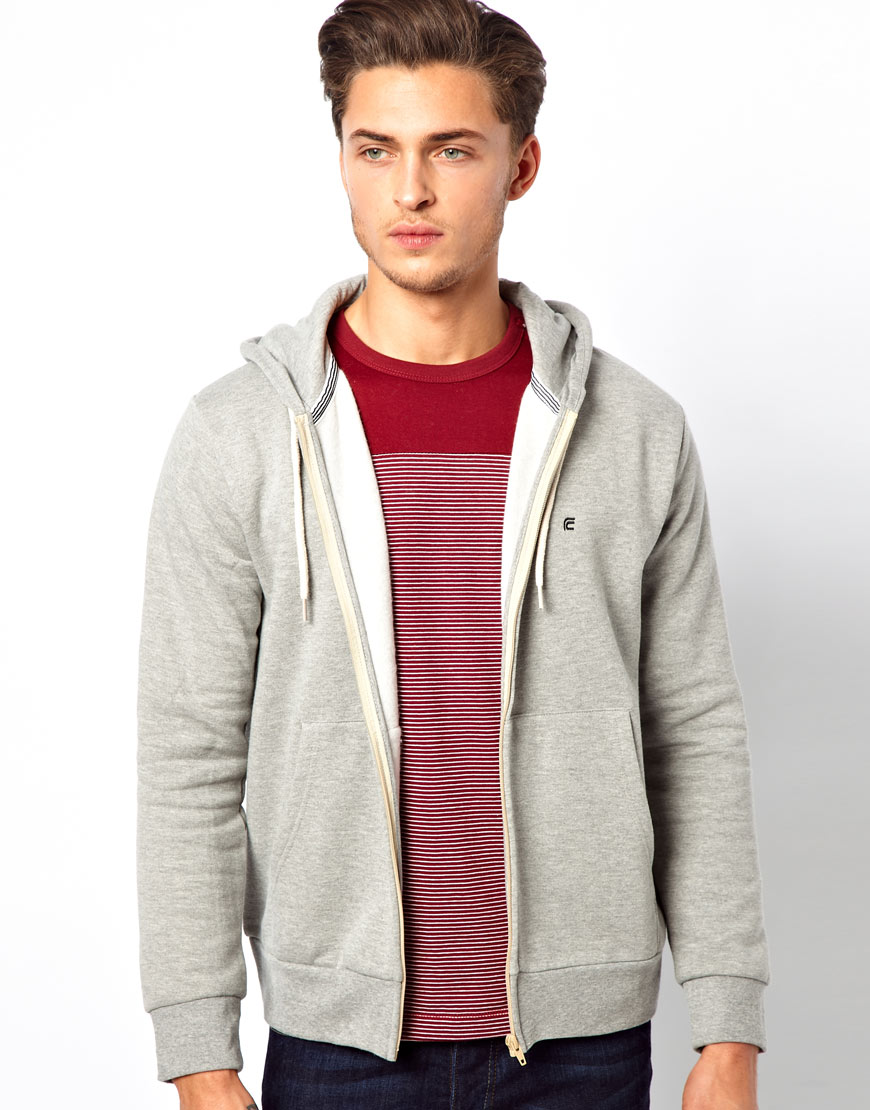 Lyst - French connection Zip Through Hoodie in Gray for Men