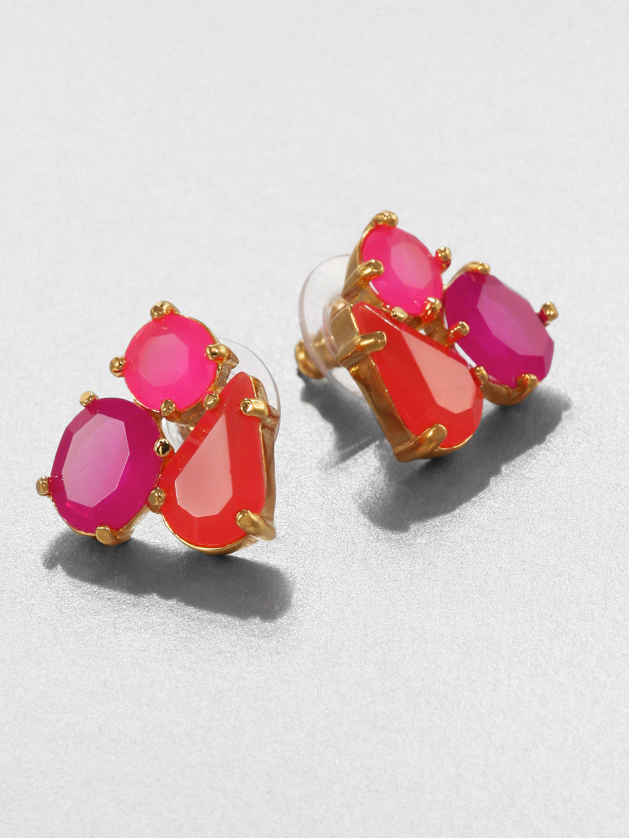 Lyst Kate Spade New York Threestone Cer Earrings In Pink Gallery