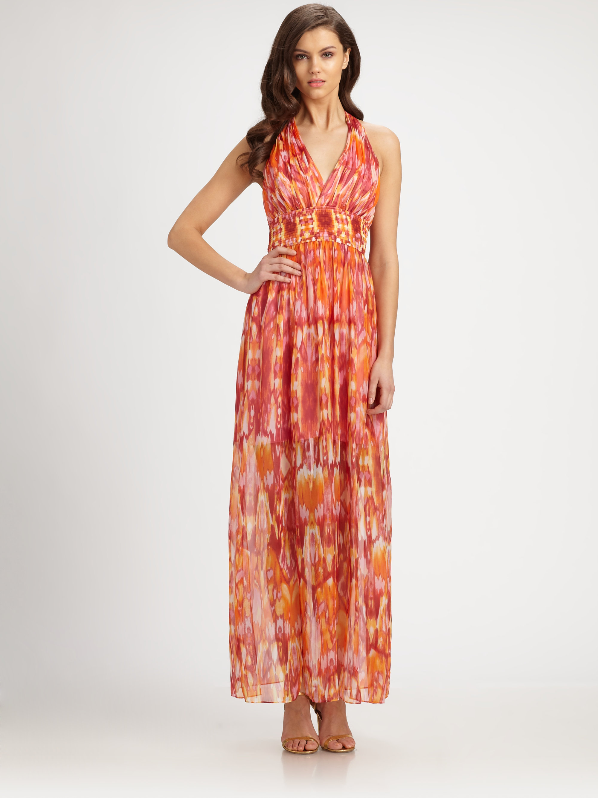 Lyst Laundry By Shelli Segal Ikat Chiffon Maxi Dress in 