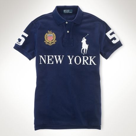 Polo Ralph Lauren Custom Fit Big Pony City Polo in Blue for Men (new ...