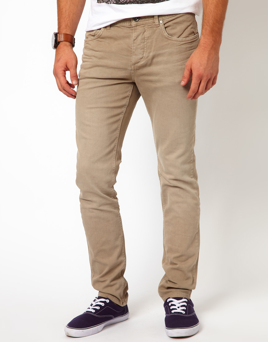 Asos Selected Super Skinny Fit Jeans in Beige for Men (Sand) | Lyst