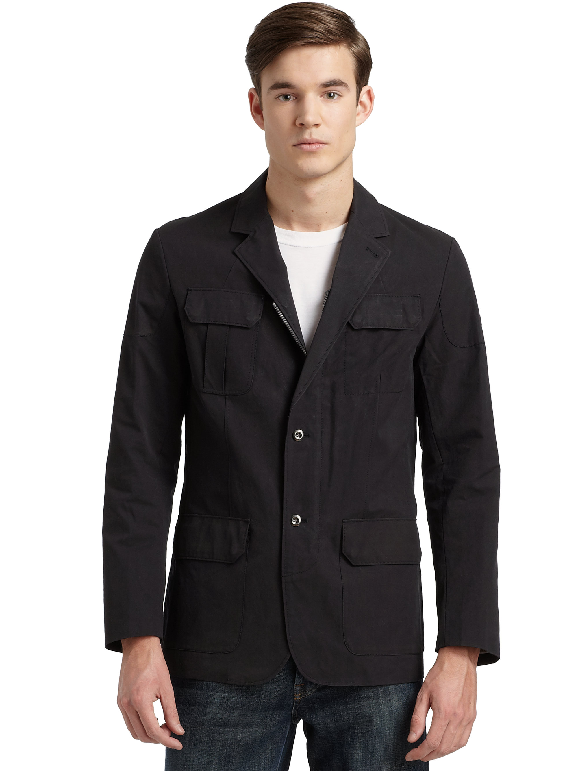 Lyst - Victorinox Waxed Cotton Blazer in Black for Men