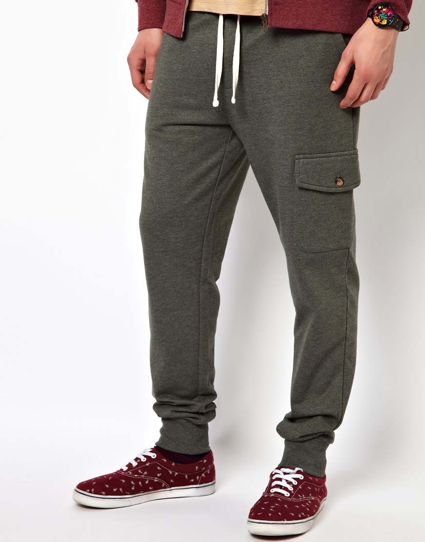Lyst - Asos Skinny Sweatpants with Cargo Pockets in Gray for Men