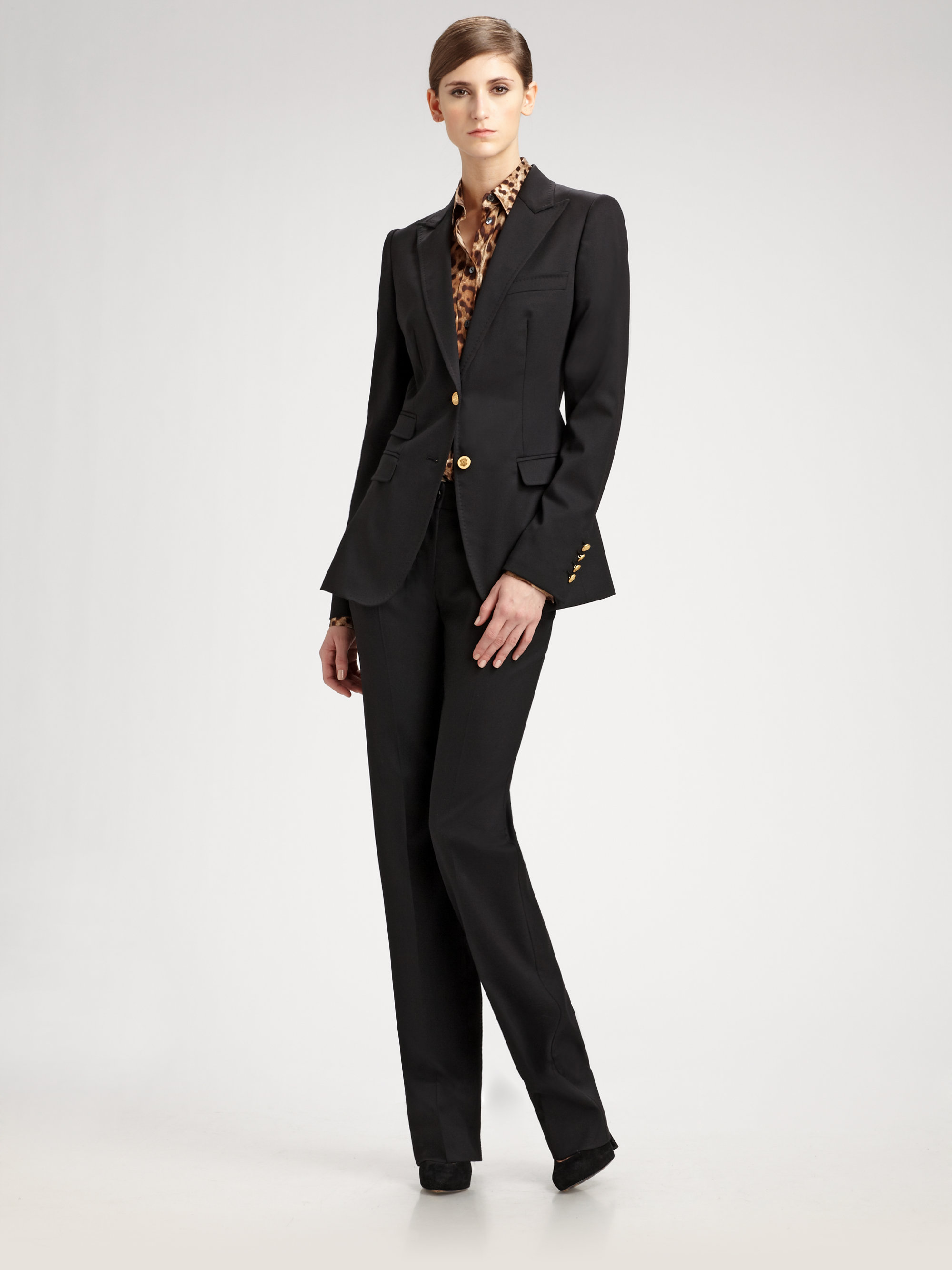 Dolce & Gabbana Stretch Wool Suit in Black | Lyst