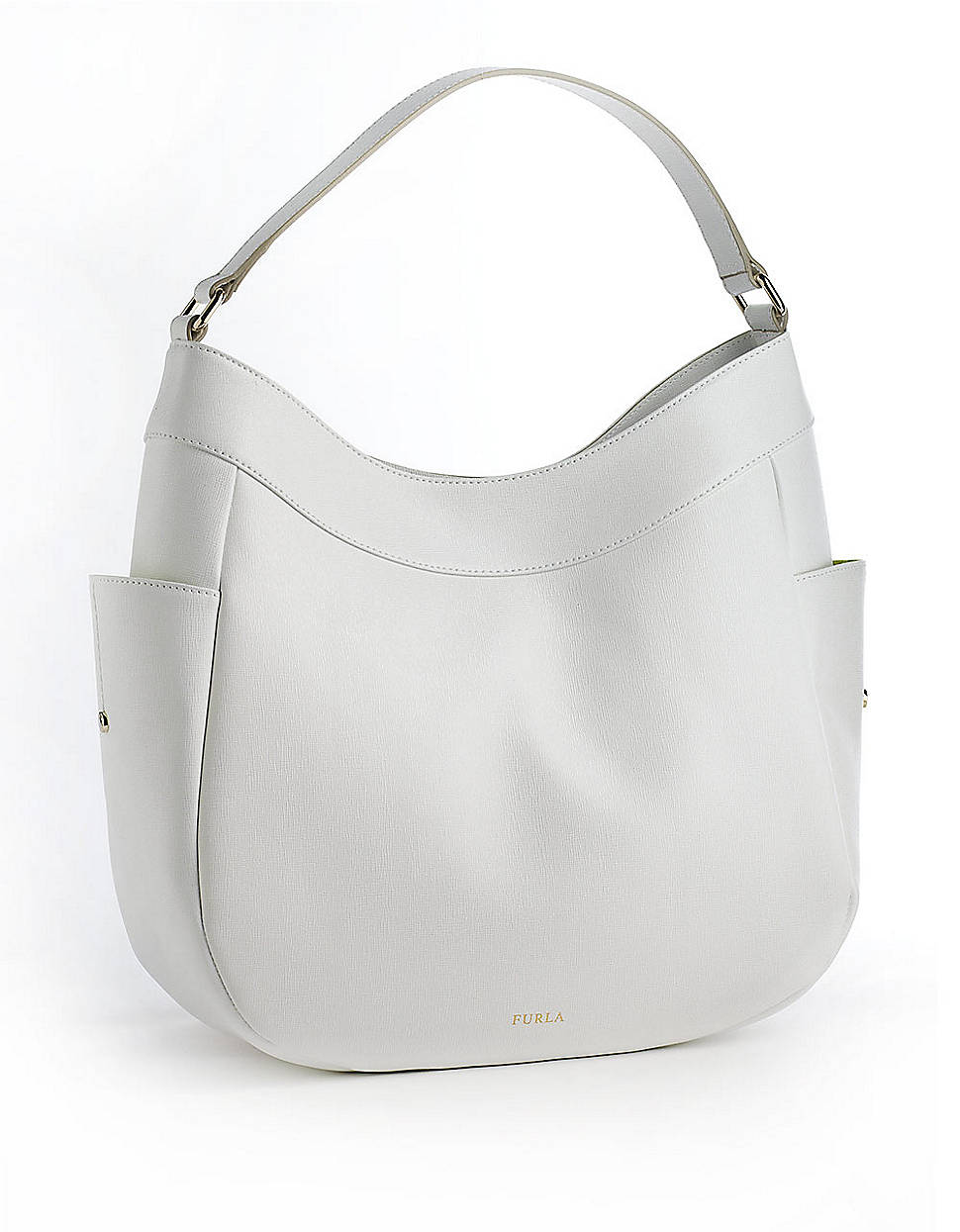 Furla Aura Leather Hobo Bag in White (luce) | Lyst