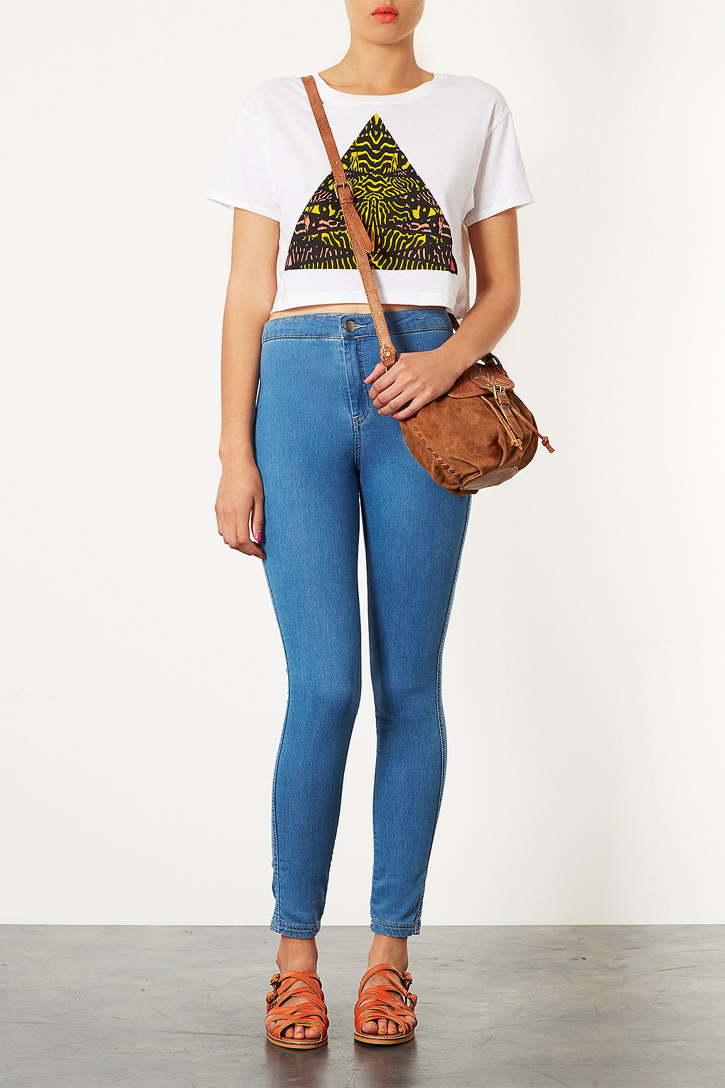 Lyst Embossed Crossbody Bag in Brown