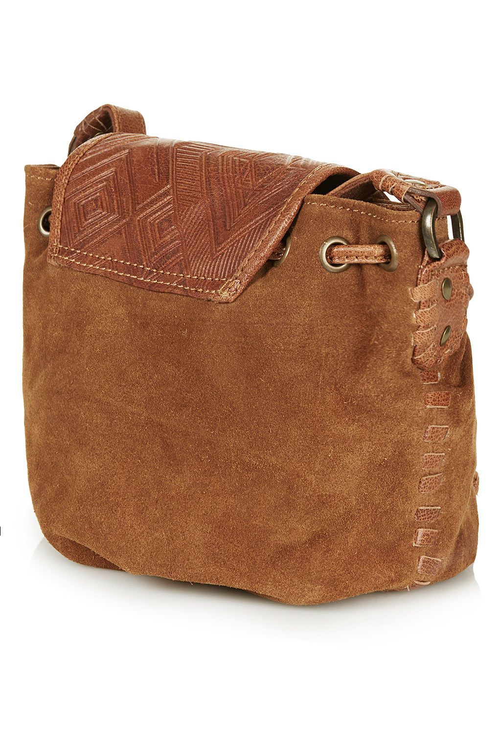 Lyst Embossed Crossbody Bag in Brown