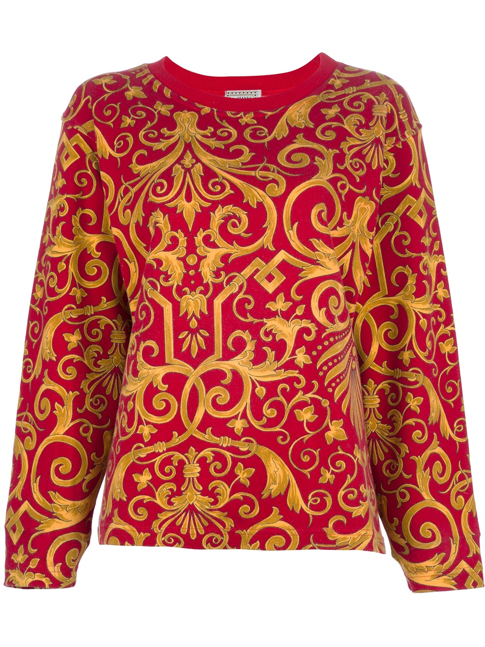 Gianni Versace Vintage Baroque Print Top in Red | Lyst