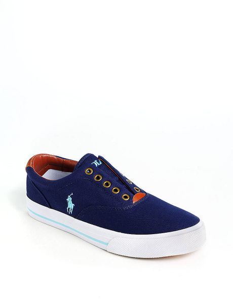 Polo Ralph Lauren Vito Laceless Canvas Sneakers in Blue for Men (navy ...