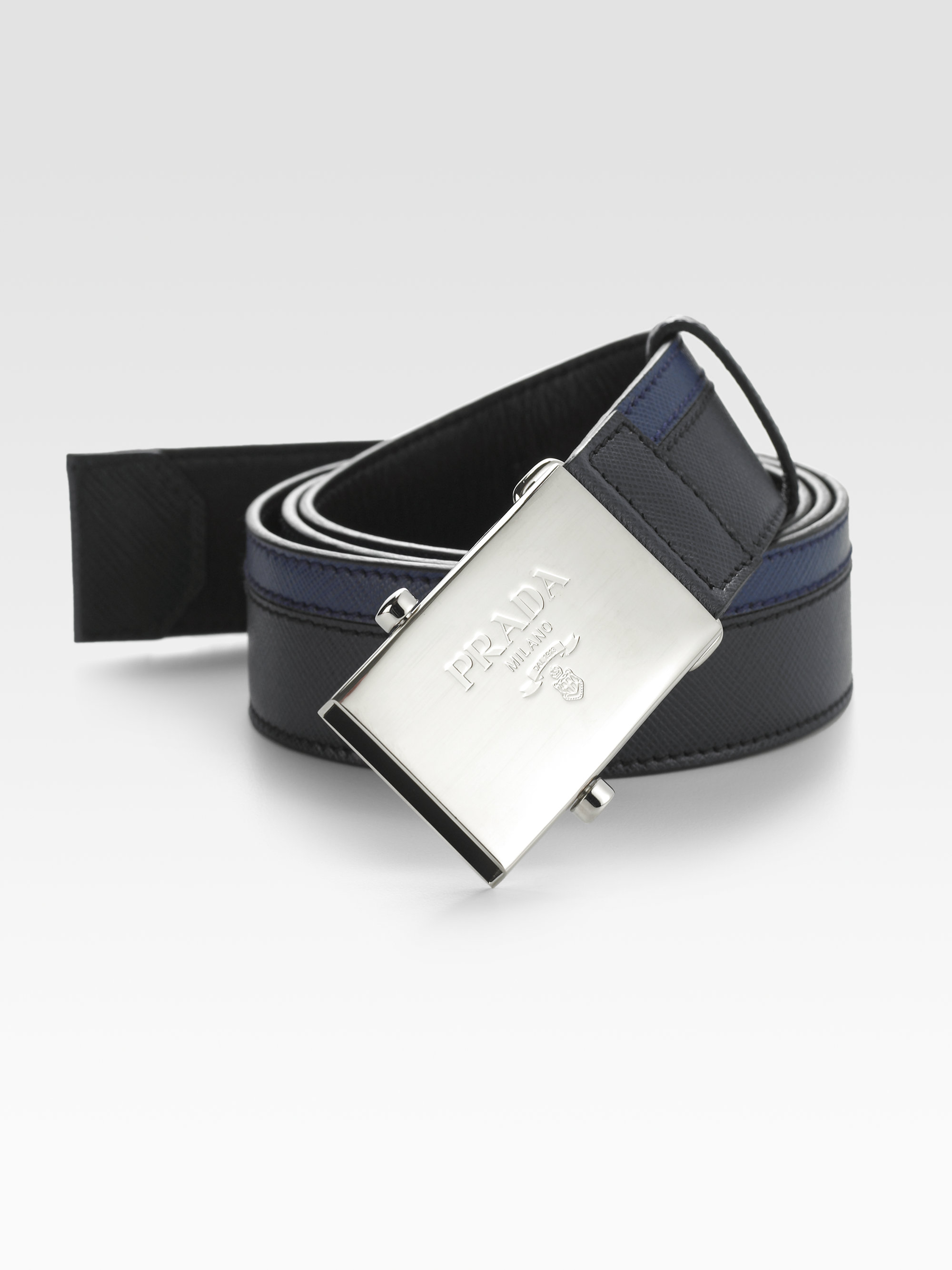 prada white leather belt  