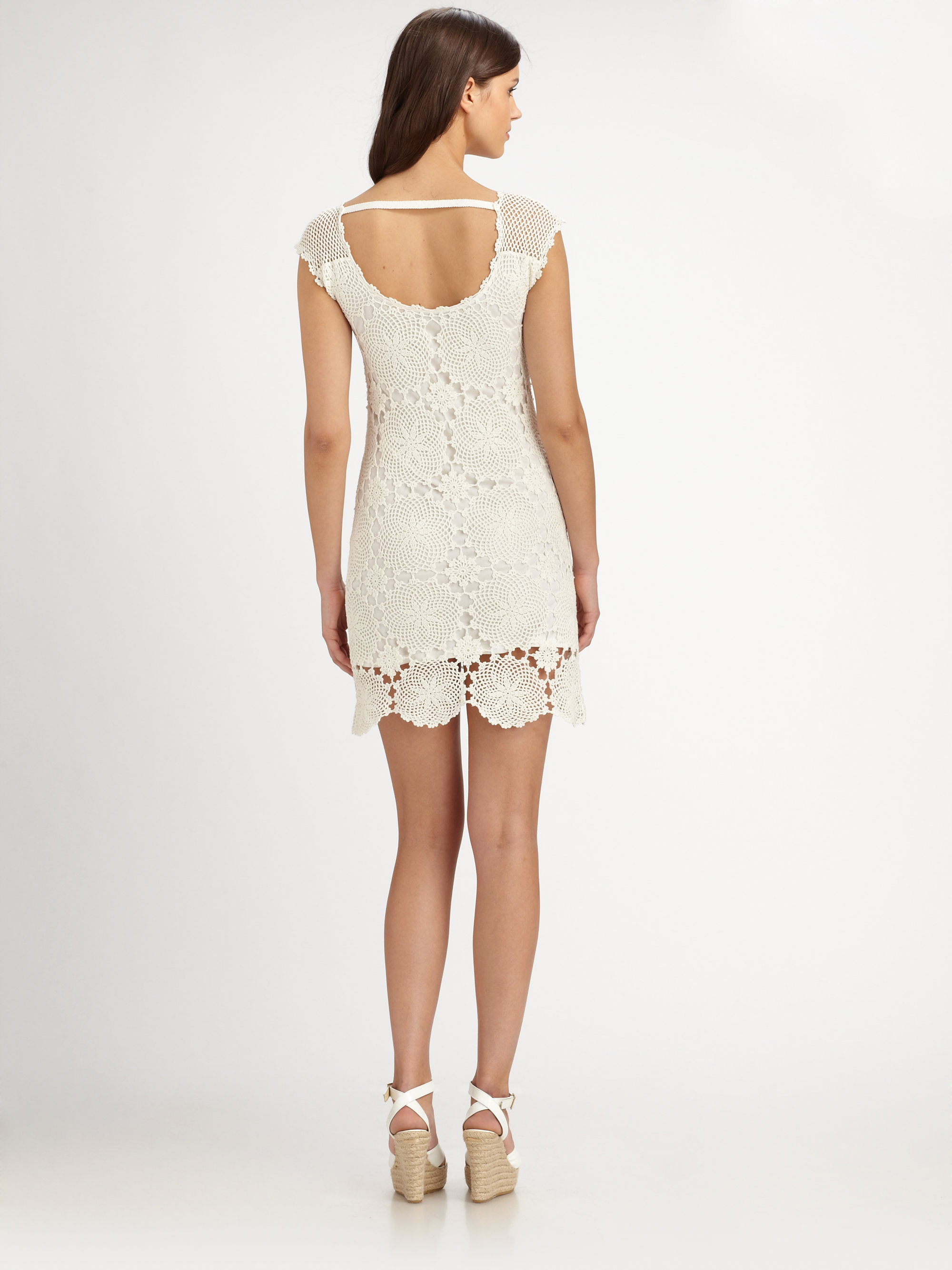 Lyst Trina Turk Lucero Crocheted Cotton Dress in Natural