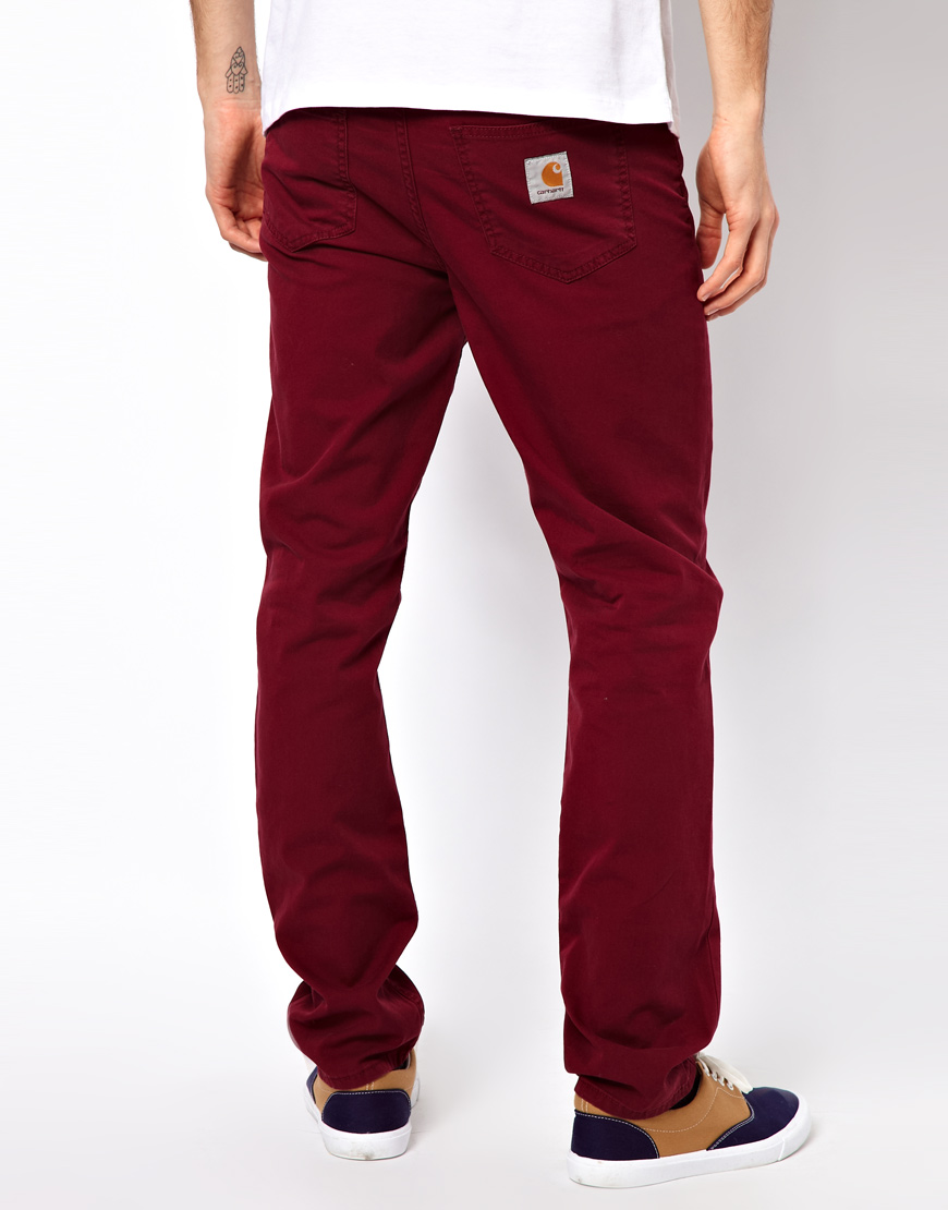 red carhartt pants