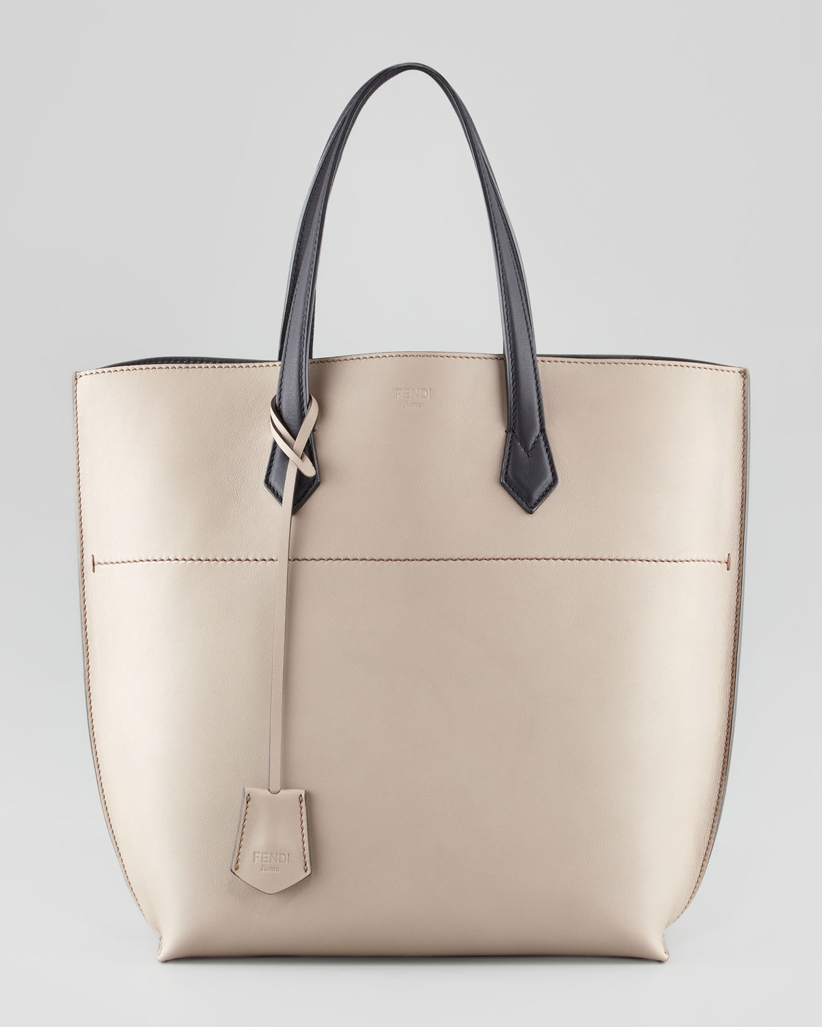 Lyst Fendi Leather Ping Tote Bag In Natural Gallery