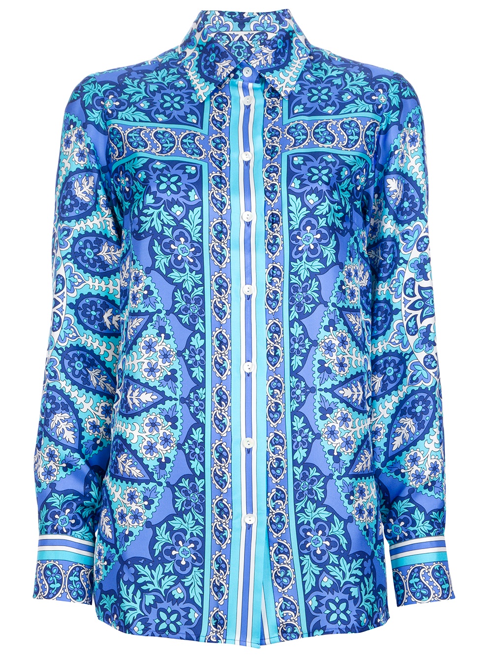 P.a.r.o.s.h. Paisley Print Blouse in Blue (turquoise) | Lyst