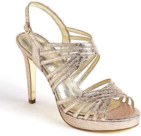 Adrianna Papell Aiden Platform Sandals in Gold | Lyst