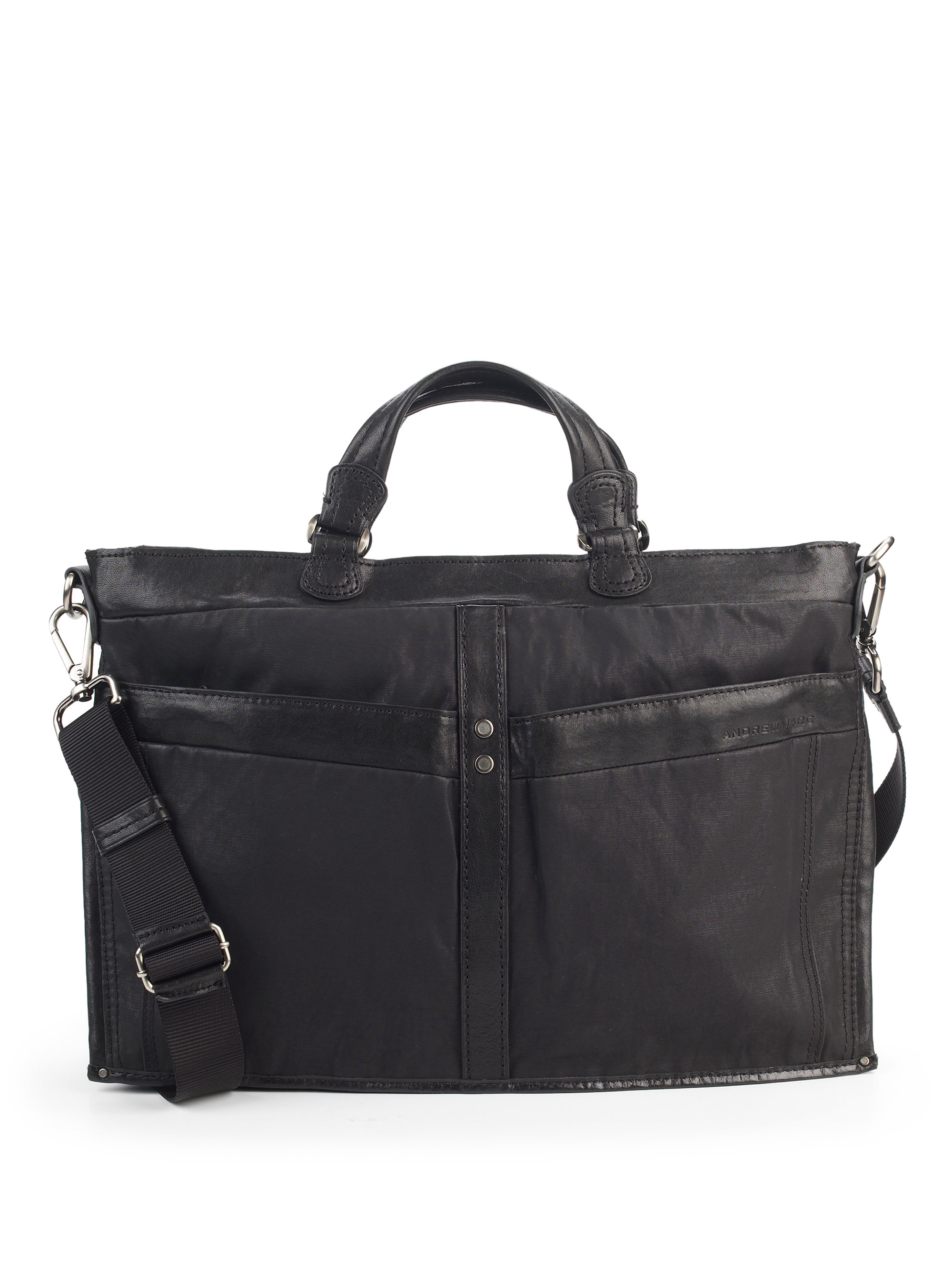 Andrew Marc Bedford Satchel Bag in Black for Men | Lyst